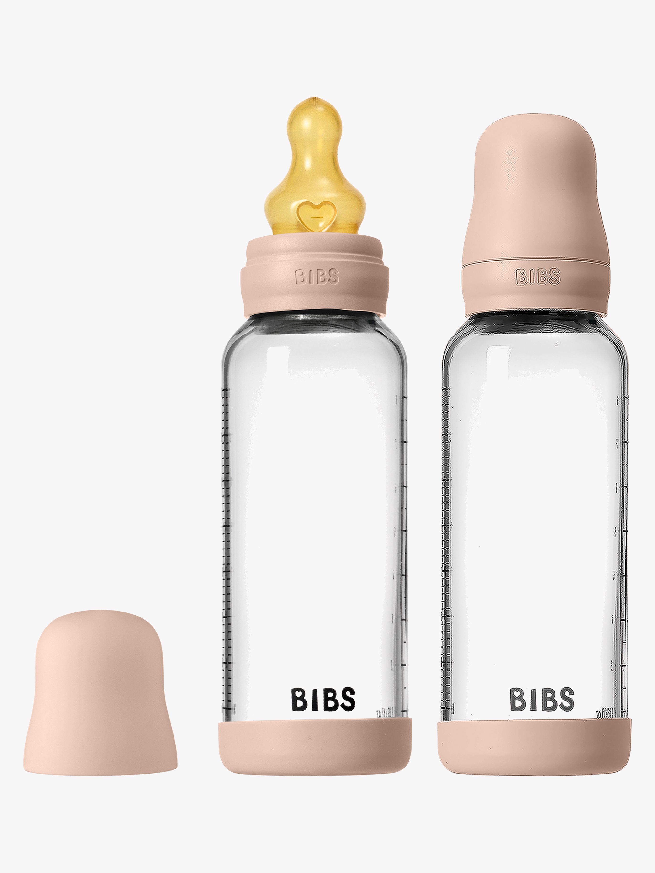 Medium Flow Glas Fläschchen Latex 2er-Pack 240 ml, Blush