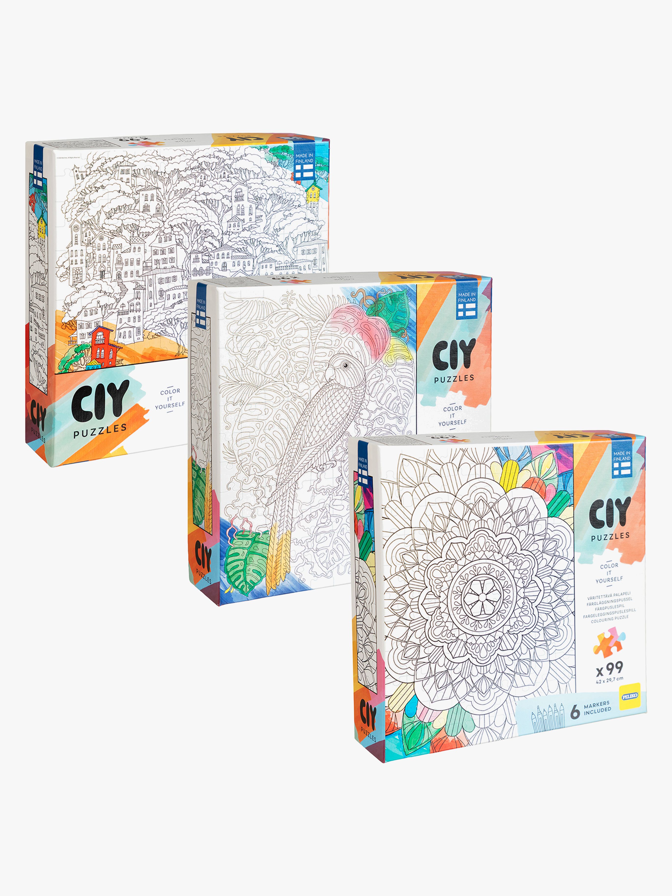 Peliko CIY Puzzle mit Filzstiften 99 Teile Gemischte Auswahl