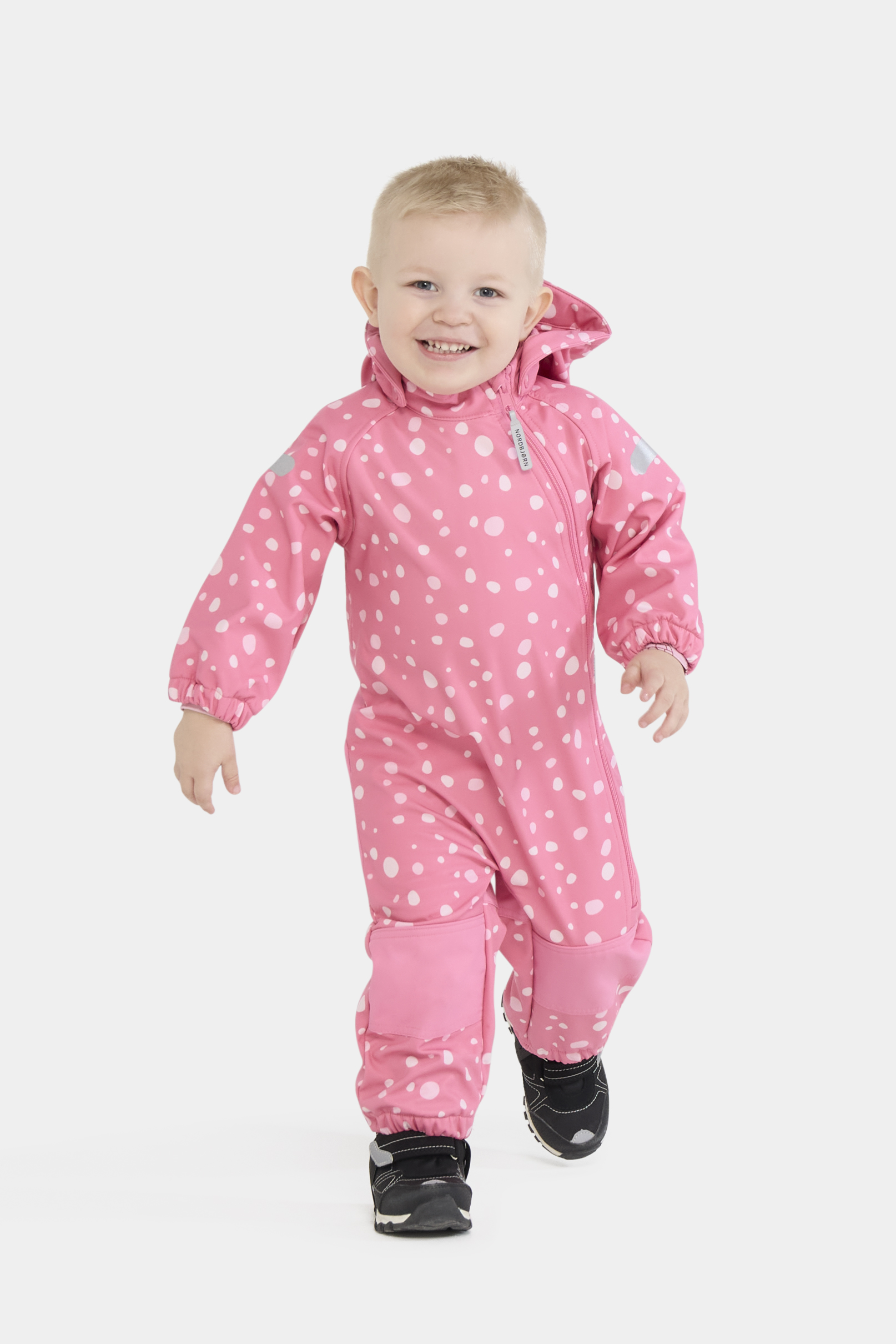 Nordbjørn Orrvik Softshell Babyoverall Dit Dots, Aurora Pink, 80