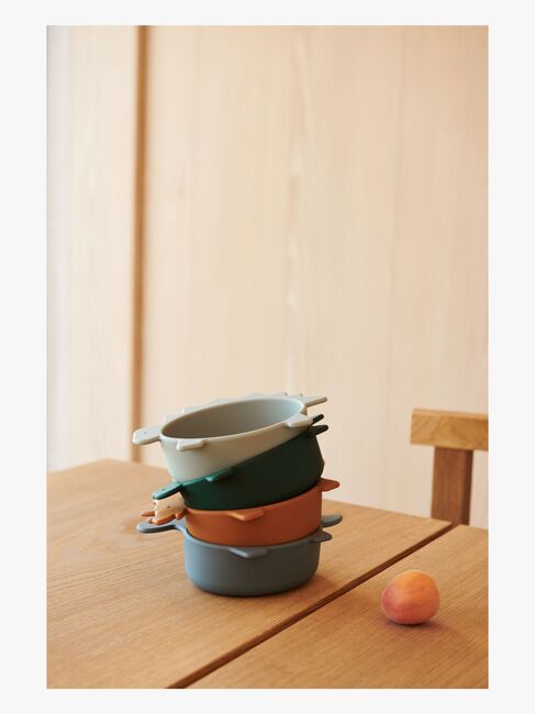 LIEWOOD Iggy Dino Schüsseln Silikon 4er-Pack, Blue Multi