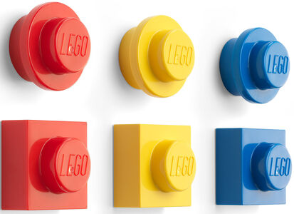 LEGO Magnete 6er-Pack, Rot/Blau/Gelb