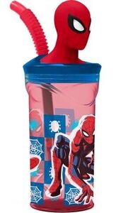 Marvel Spider-Man Wasserflasche 3D Figur Tumbler 360 ml, Rot/Blau
