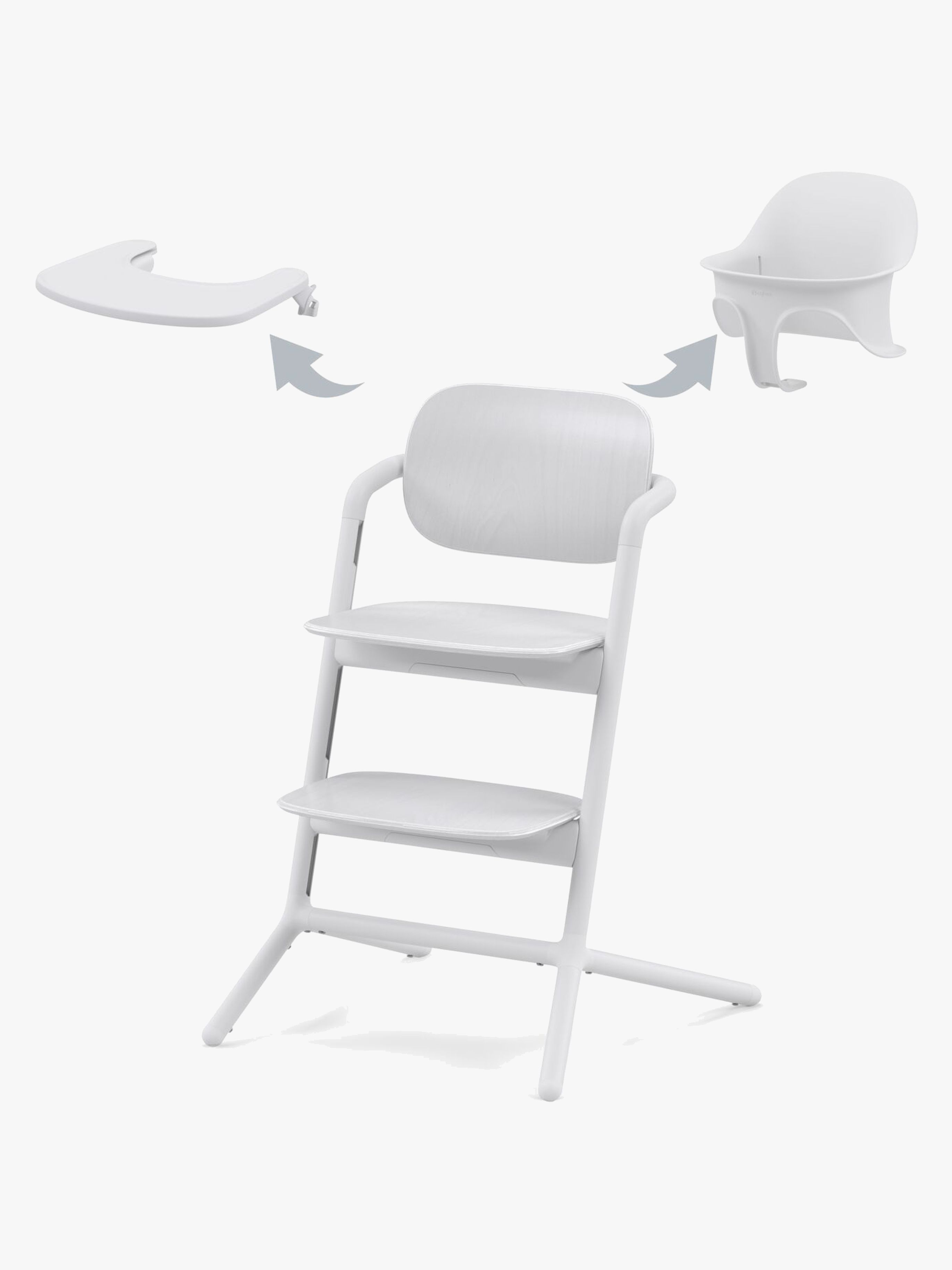 Cybex Lemo 3-in-1 Hochstuhl inkl. Babyset und Tablett, All White