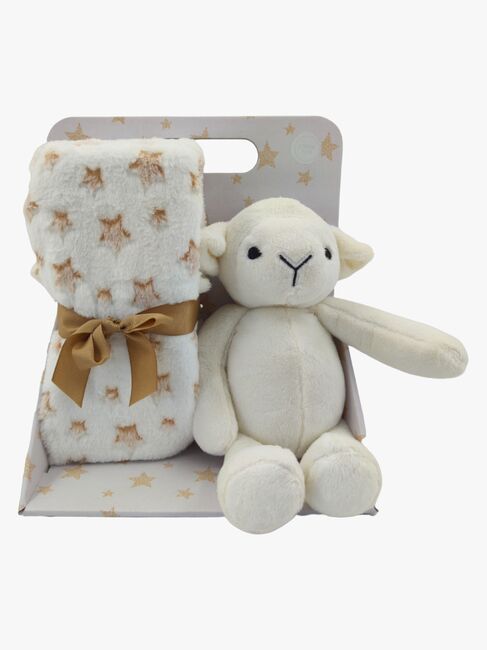 CarloBaby Lamm Fleecedecke und Kuscheltier, Weiß