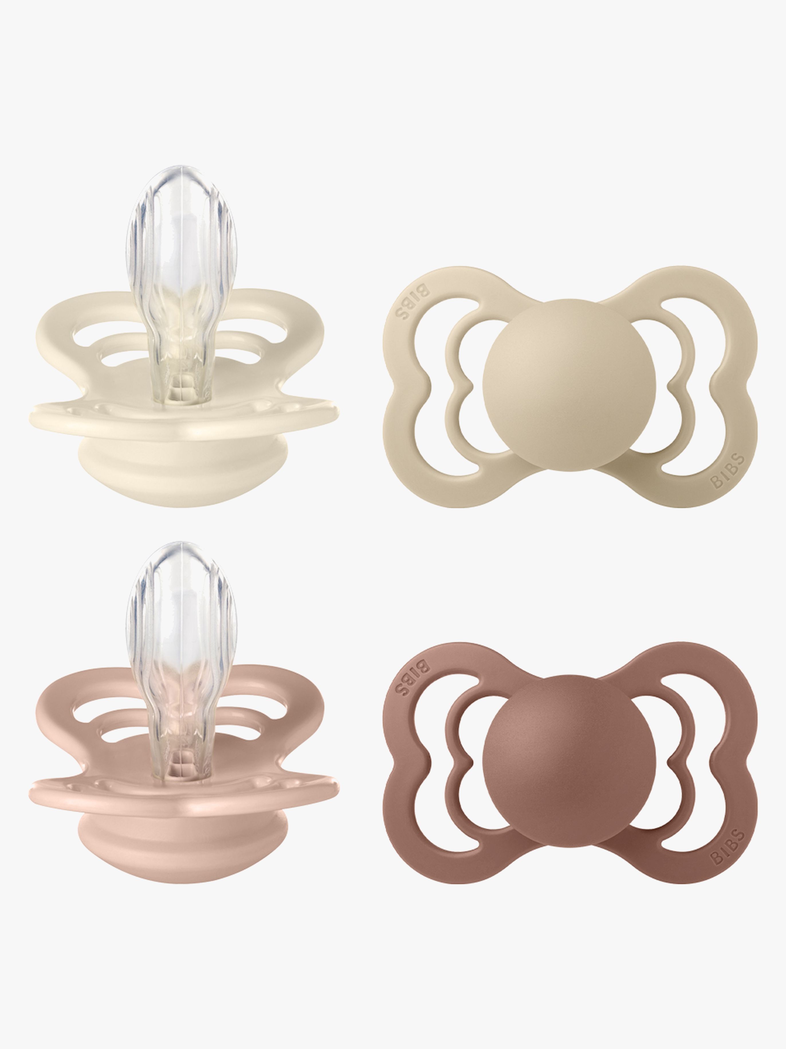 Supreme Schnuller 4er-Pack Silikon Gr. 2, Ivory / Vanilla / Blush / Woodchuck