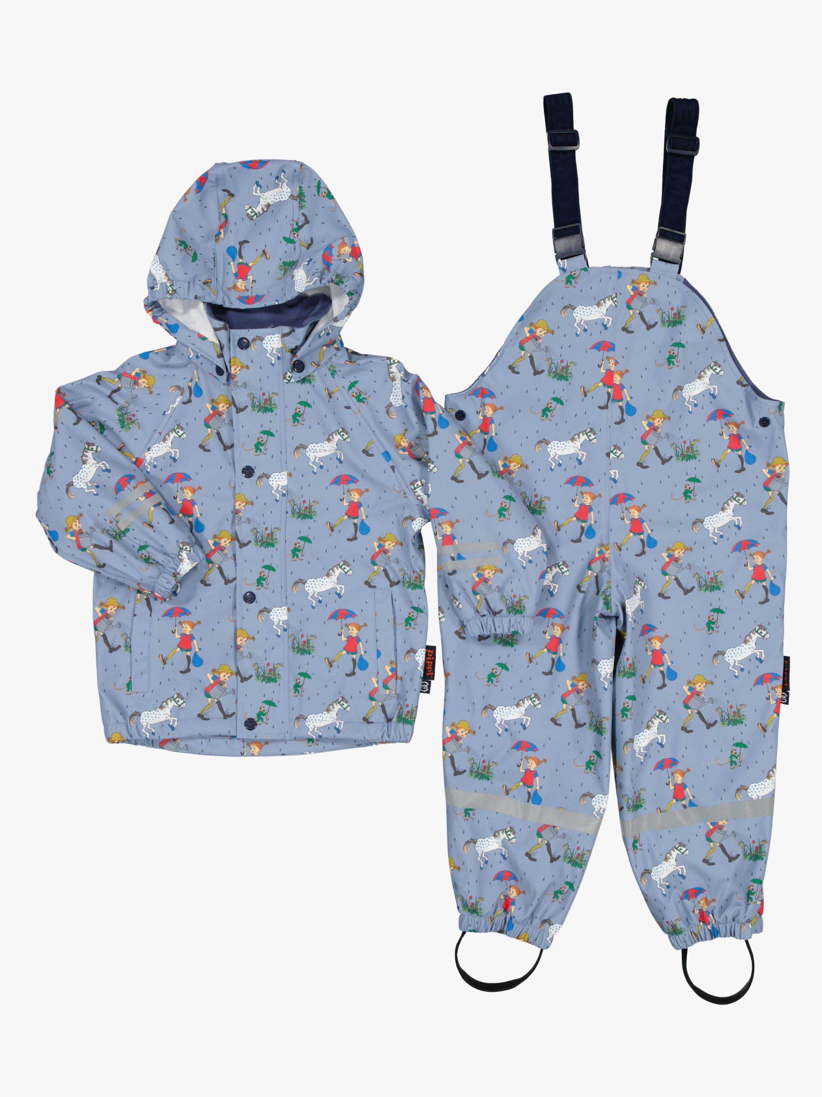 Pippi Langstrumpf Fleecegefüttertes Regenset, Denim Blue, 110-116