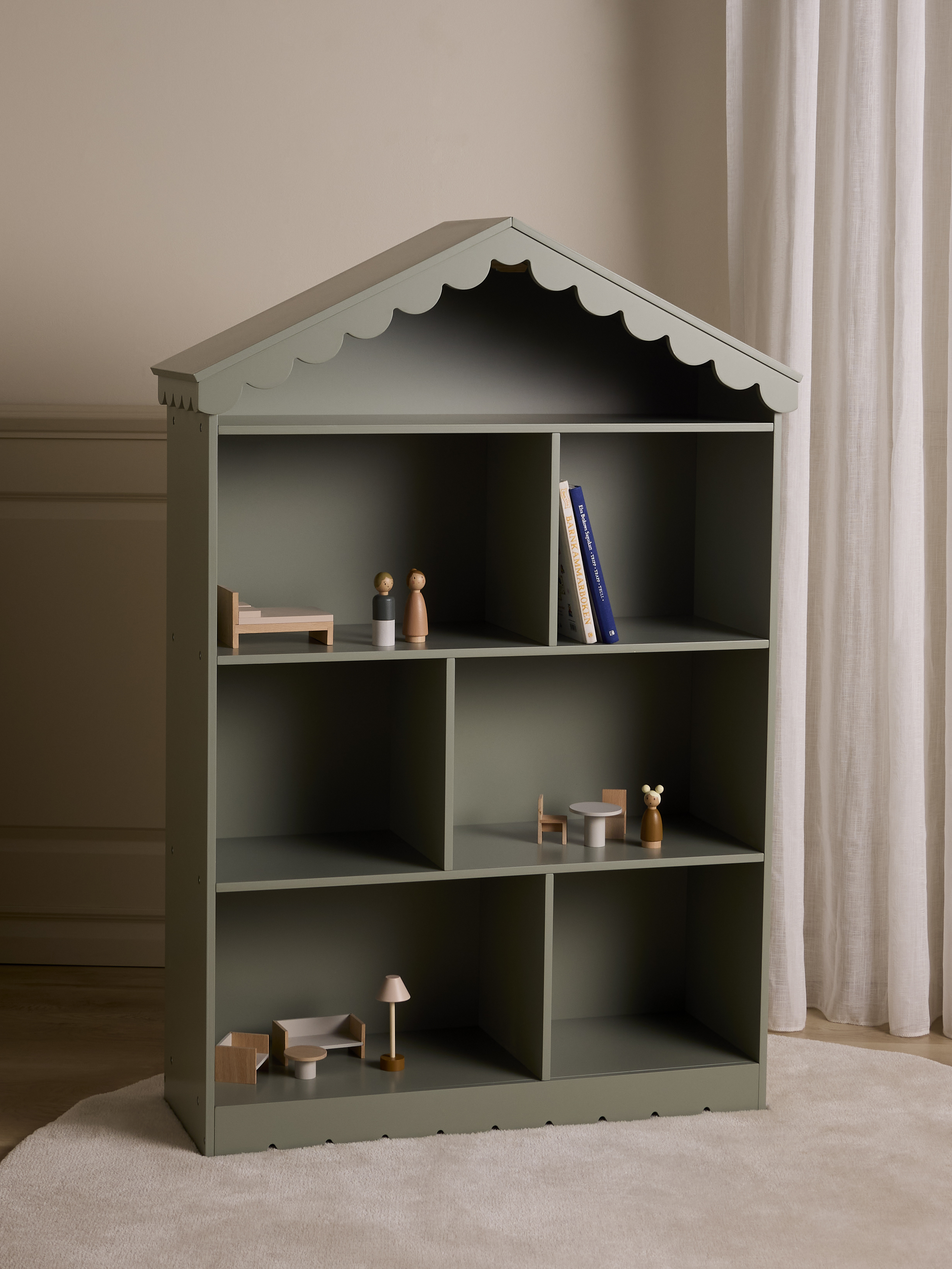 Alice &  Fox Dune Bücherregal &  Puppenhaus, Sage, Bücherregal kinderzimmer, Kinder, Kids