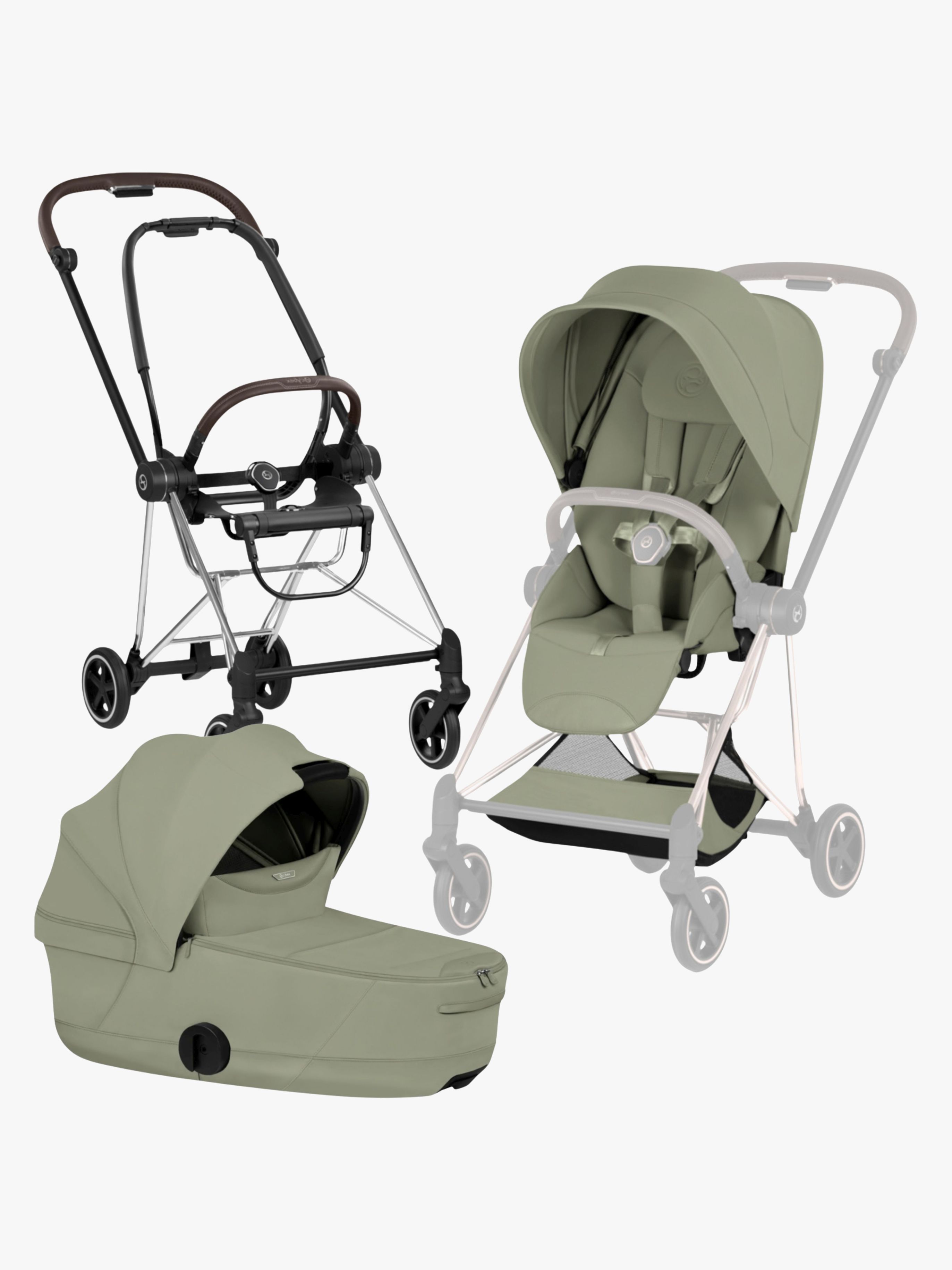 Cybex Mios Style Kombikinderwagen, Chrome Brown/Sage Green