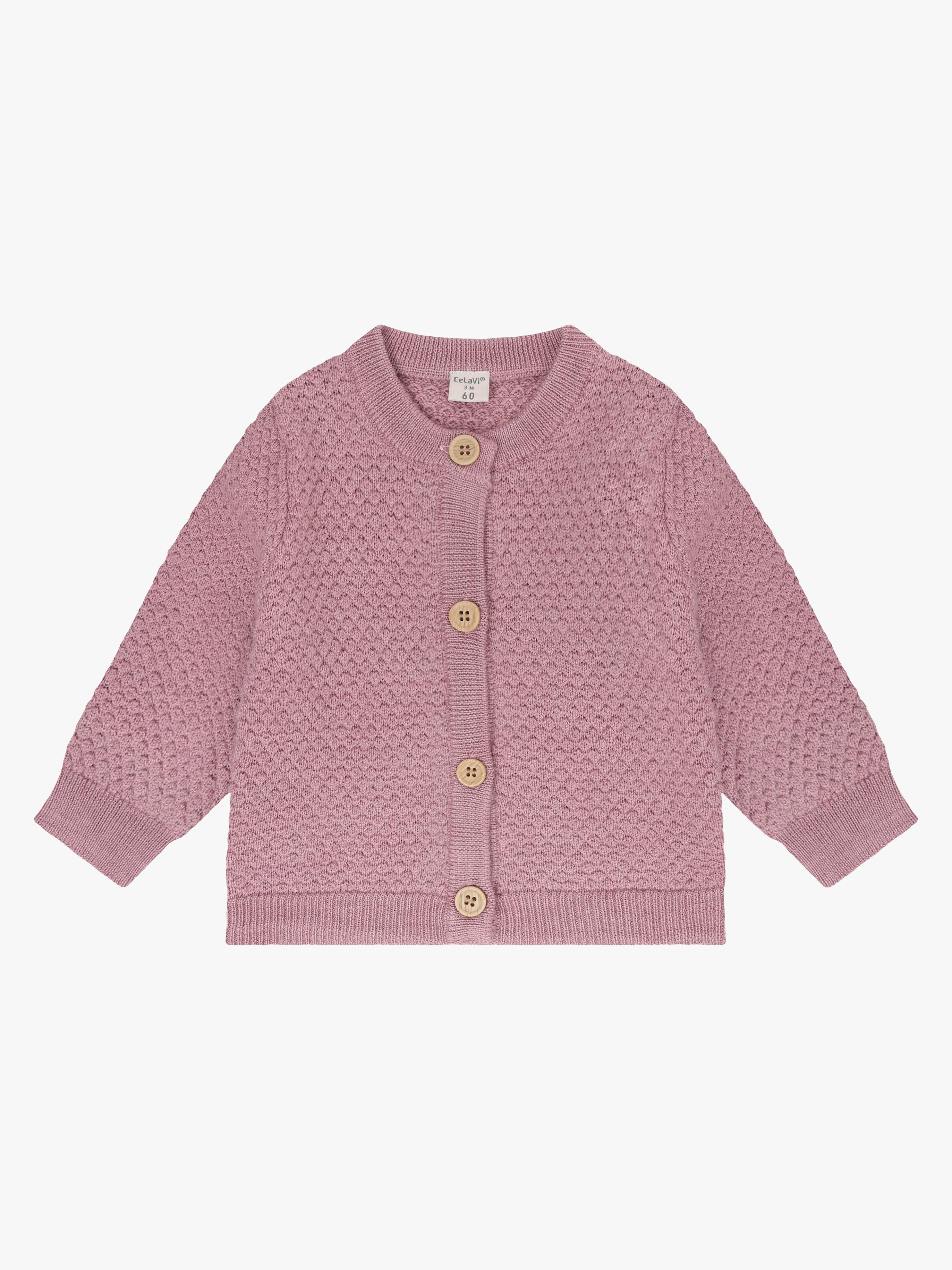CeLaVi Strickjacke Merinowolle, Lilas Melange, 80