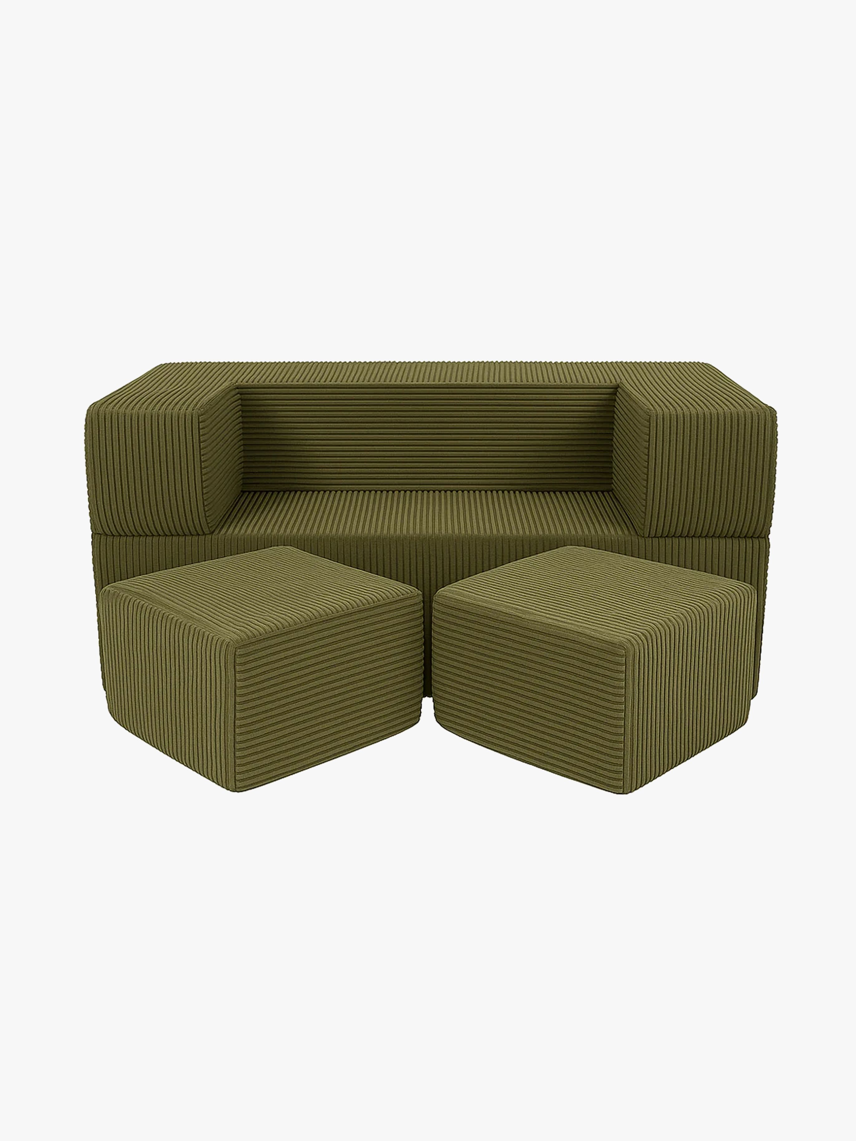 Meowbaby Aesthetic Cube Sofa, Khaki, Kindersofa, Kindercouch, Kinder