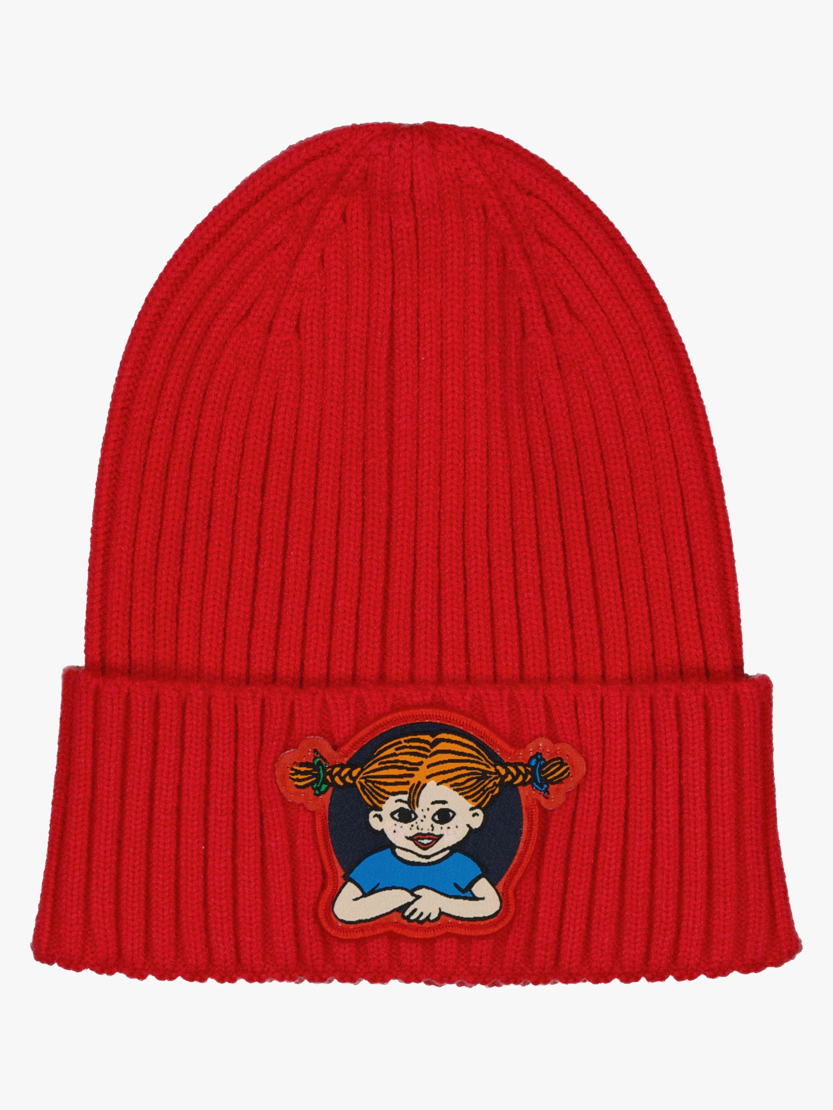 Geggamoja Gestrickte Mütze Pippi Langstrumpf, Rot, 48-50