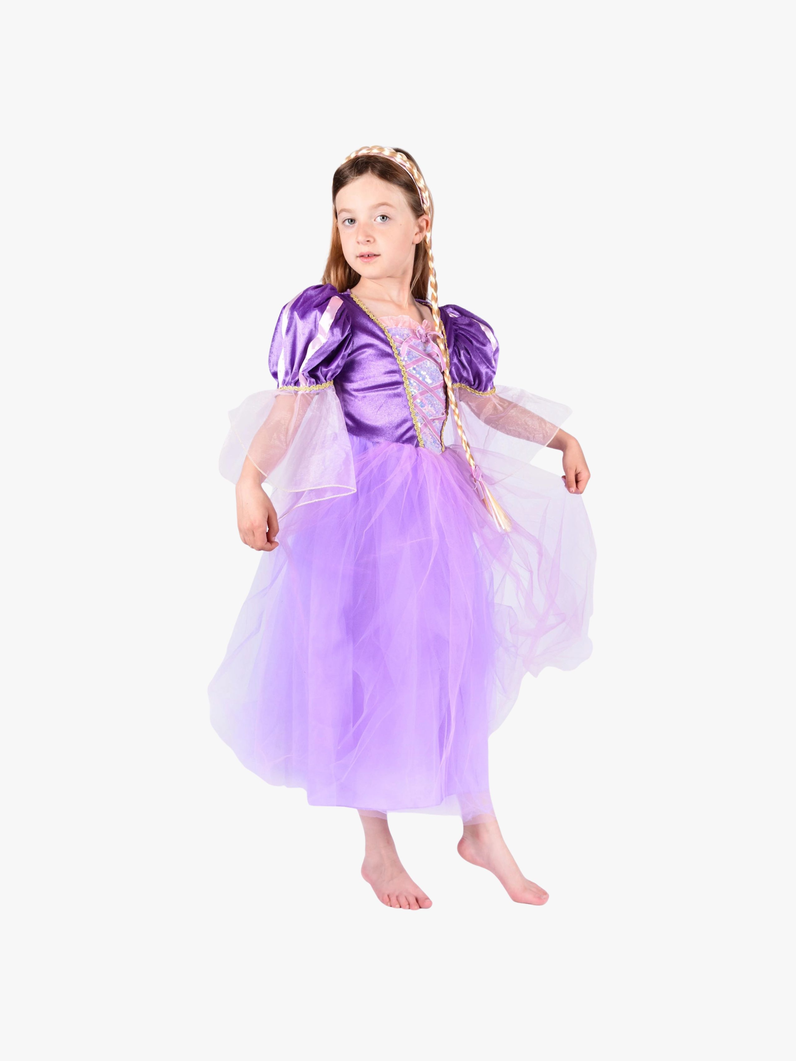Kostüm Lila Prinzessin Mit Zopf, 98-104