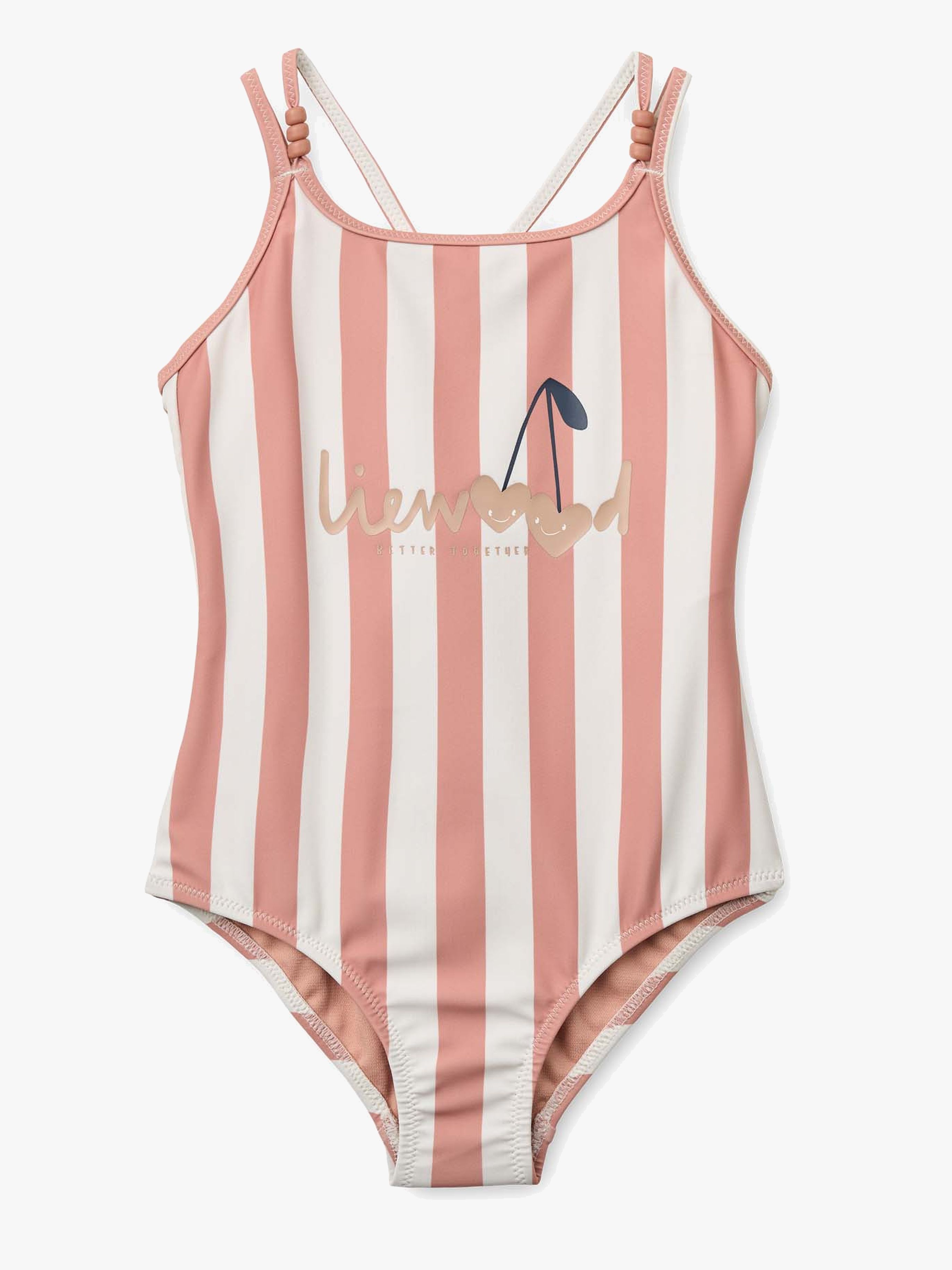 Suna Badeanzug, Coral Blush / Creme de la Creme Stripe, 104
