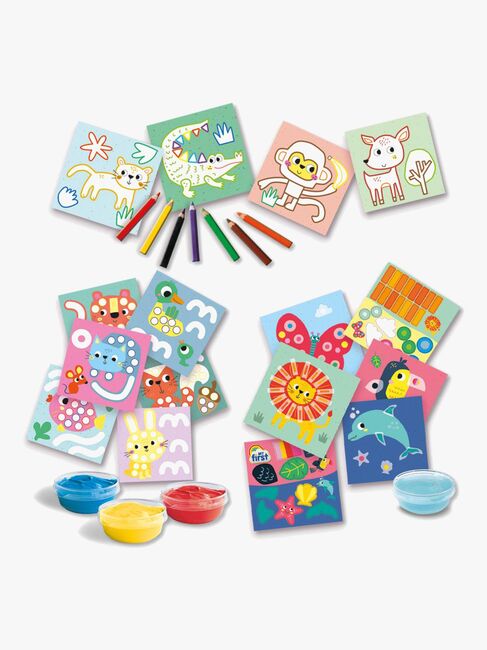 SES Creative 3-in-1 Bastelset Meine Ersten Fingerfarben Ausmalen & Formen
