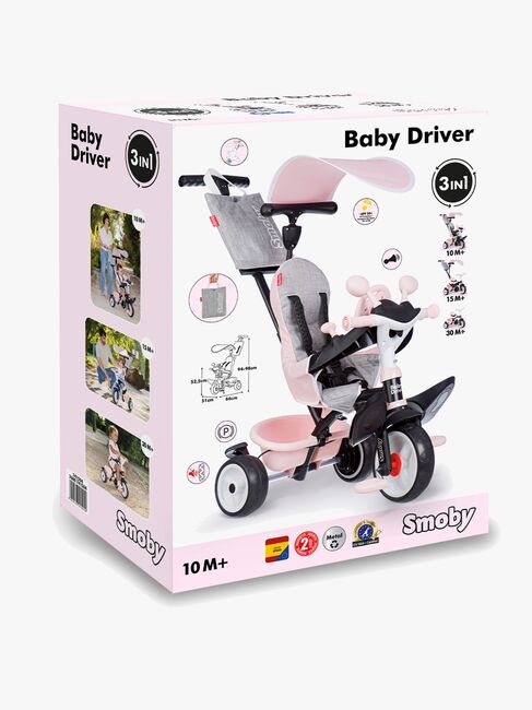 Smoby Baby Driver Dreirad Plus, Rosa