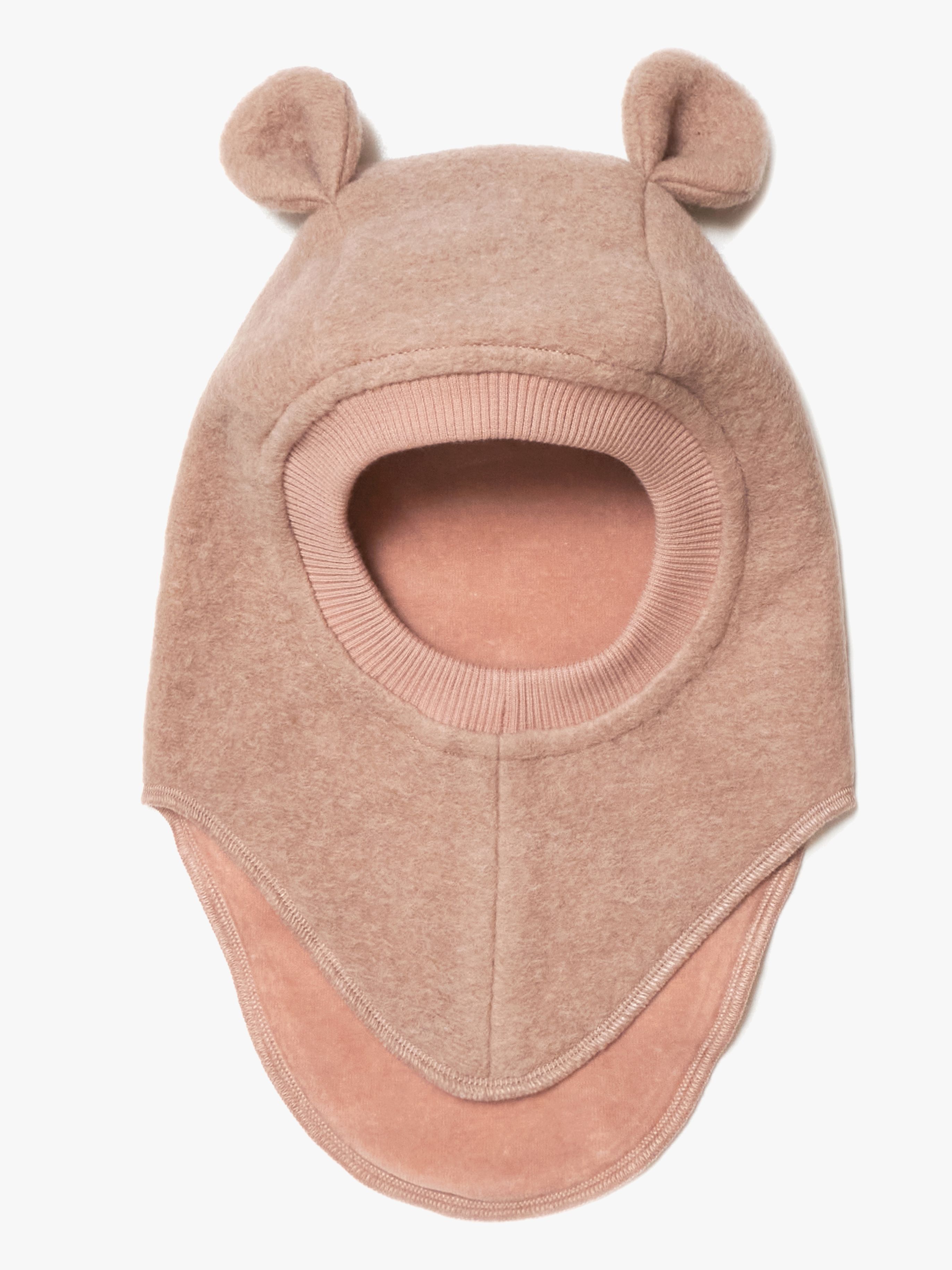 Huttelihut Schlupfmütze Merinowolle mit Ohren, Rose Melange, 50