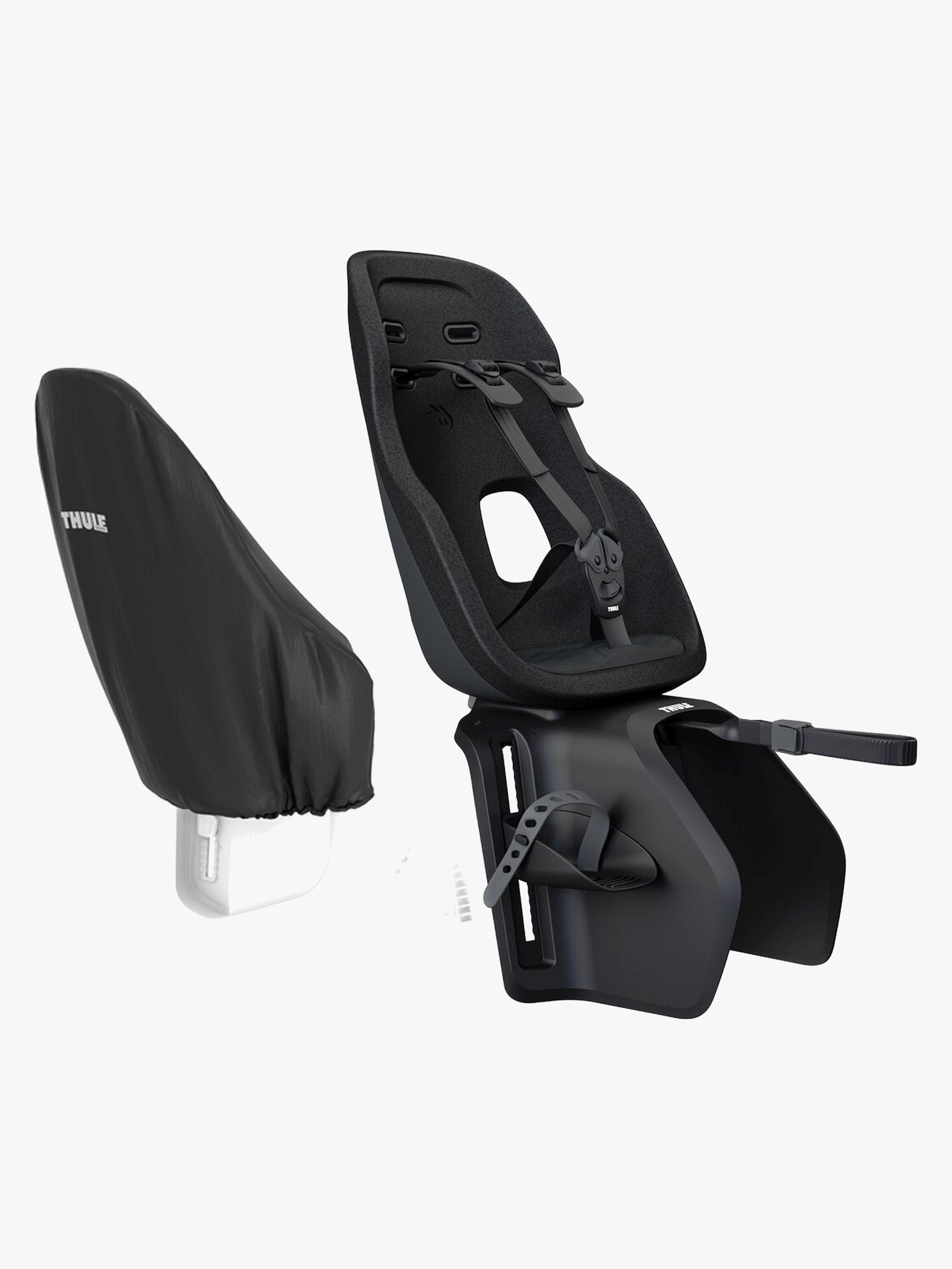 Yepp Nexxt 2 Maxi Rack Mount Fahrradsitz inkl. Regenschutz, Midnight Black