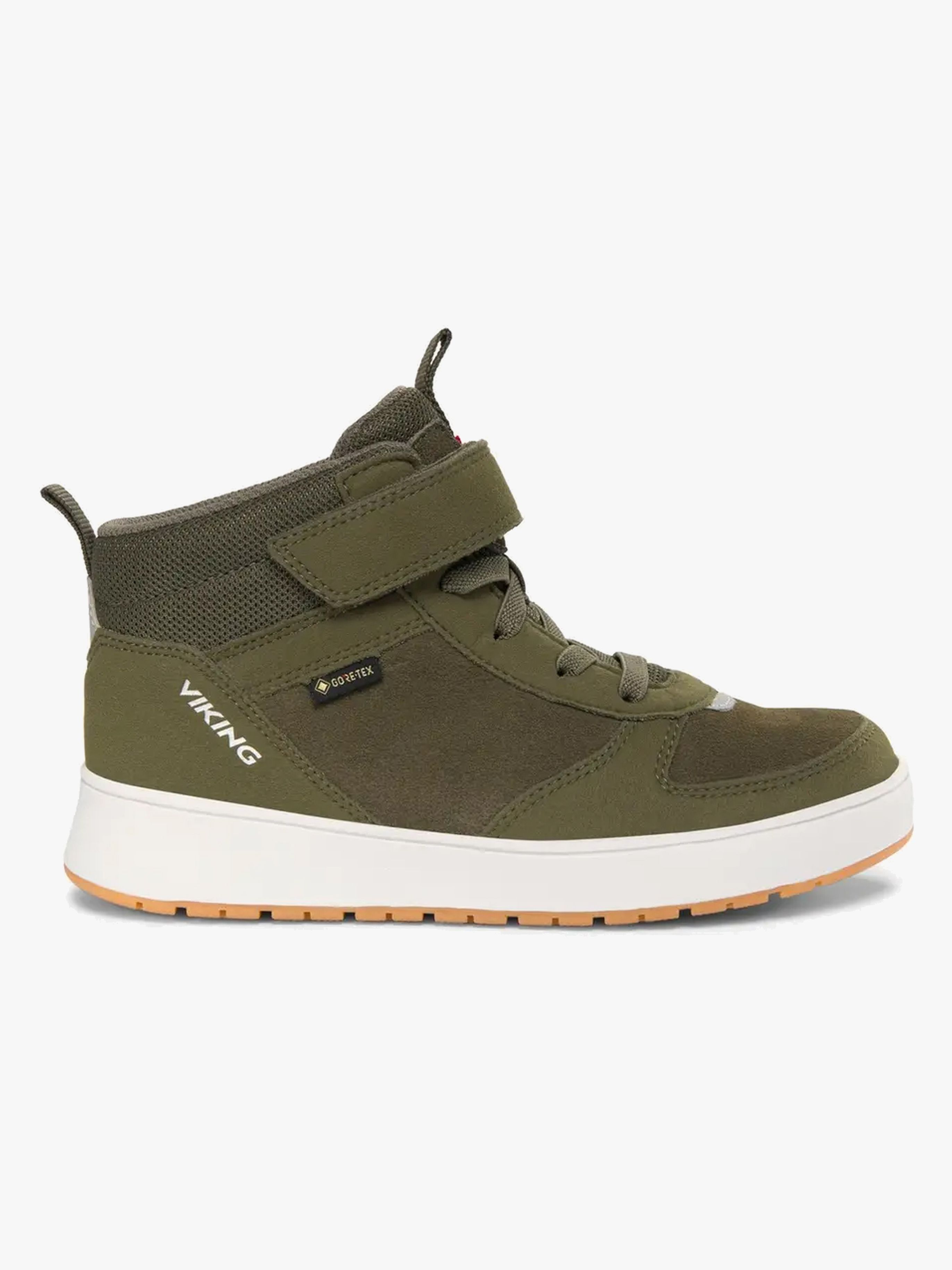 Viking Epic GTX 1V Mid Wasserdichte Kinder Sneaker, Olive, 34, Kinderschuhe