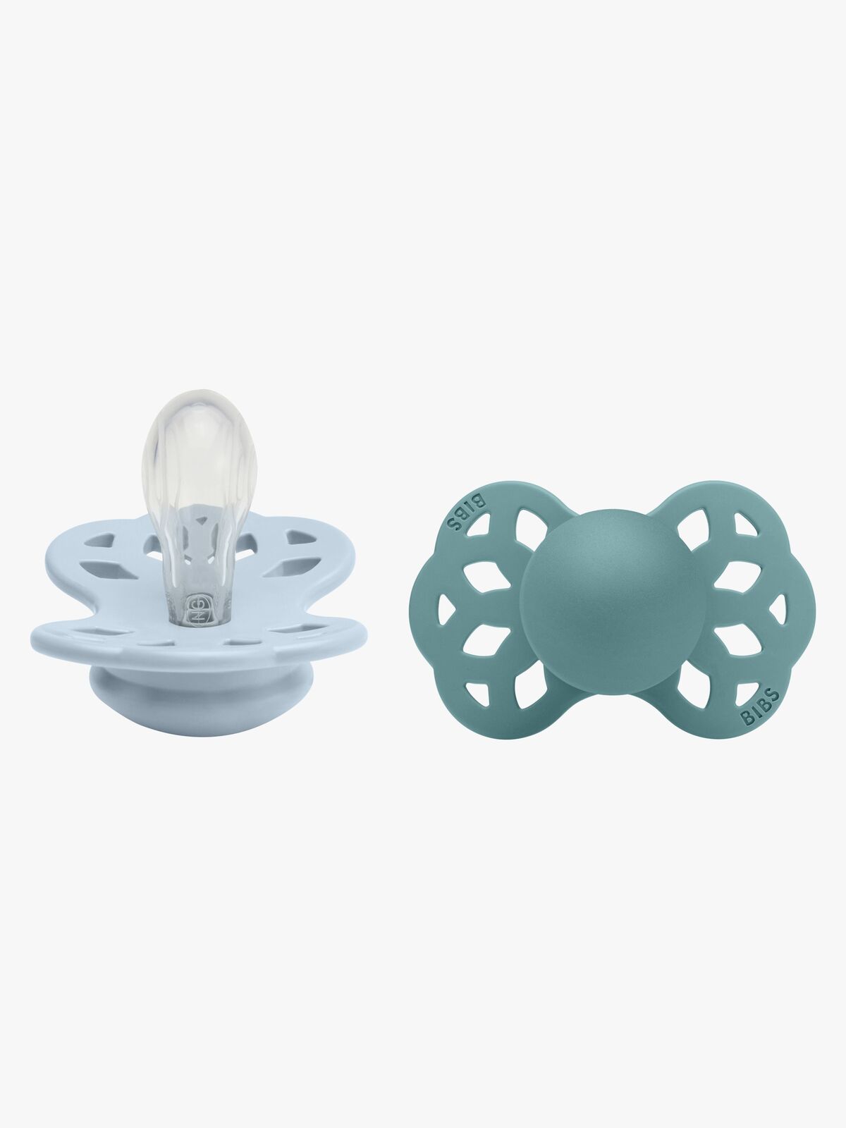 BIBS Infinity Schnuller 2er-Pack Gr. 1 Symmetrical, Baby Blue/Island Sea