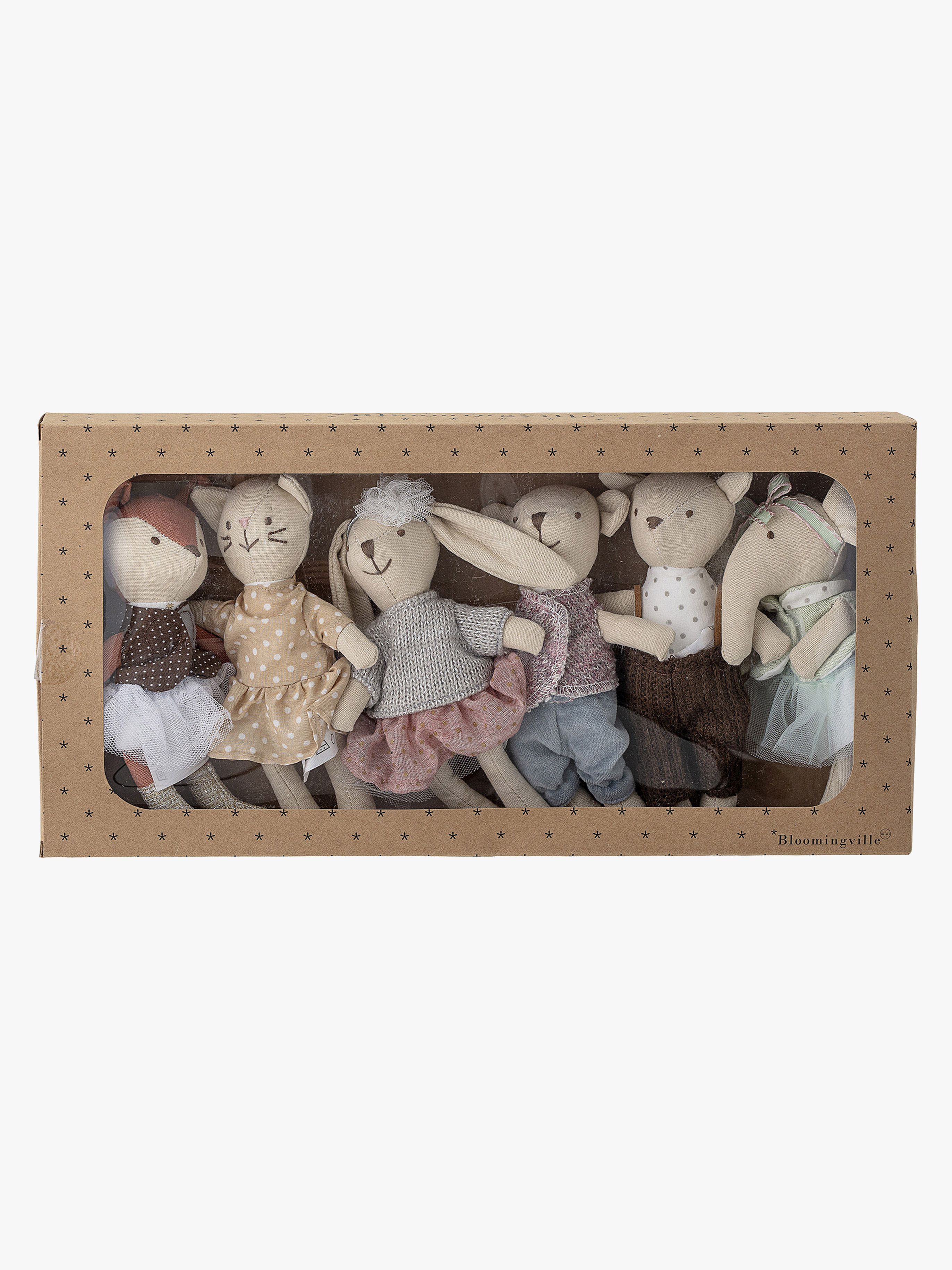 Bloomingville Mini Puppenset Tiere, 6er-Pack