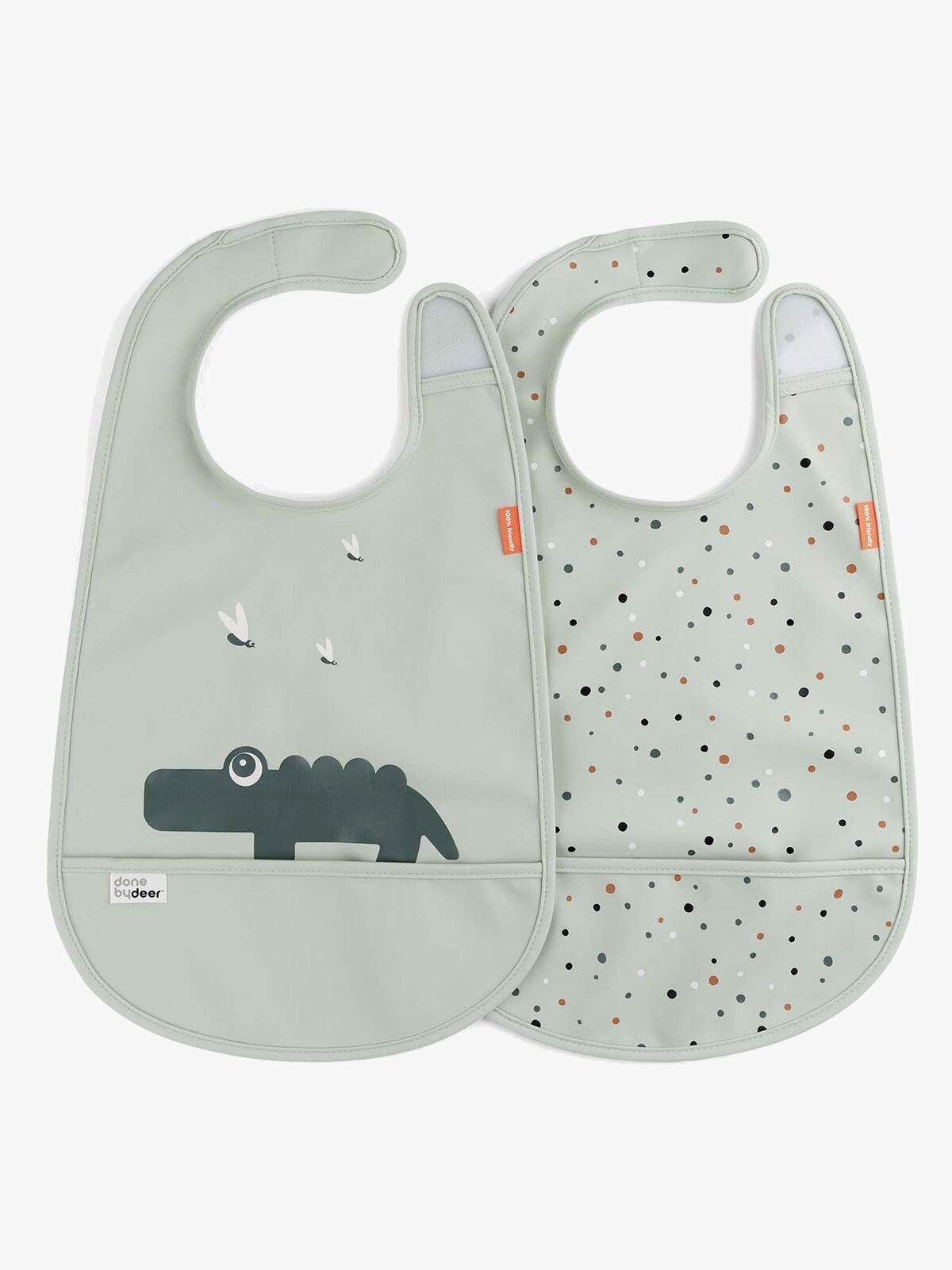 Done By Deer Croco 2er-Pack Lätzchen, Green