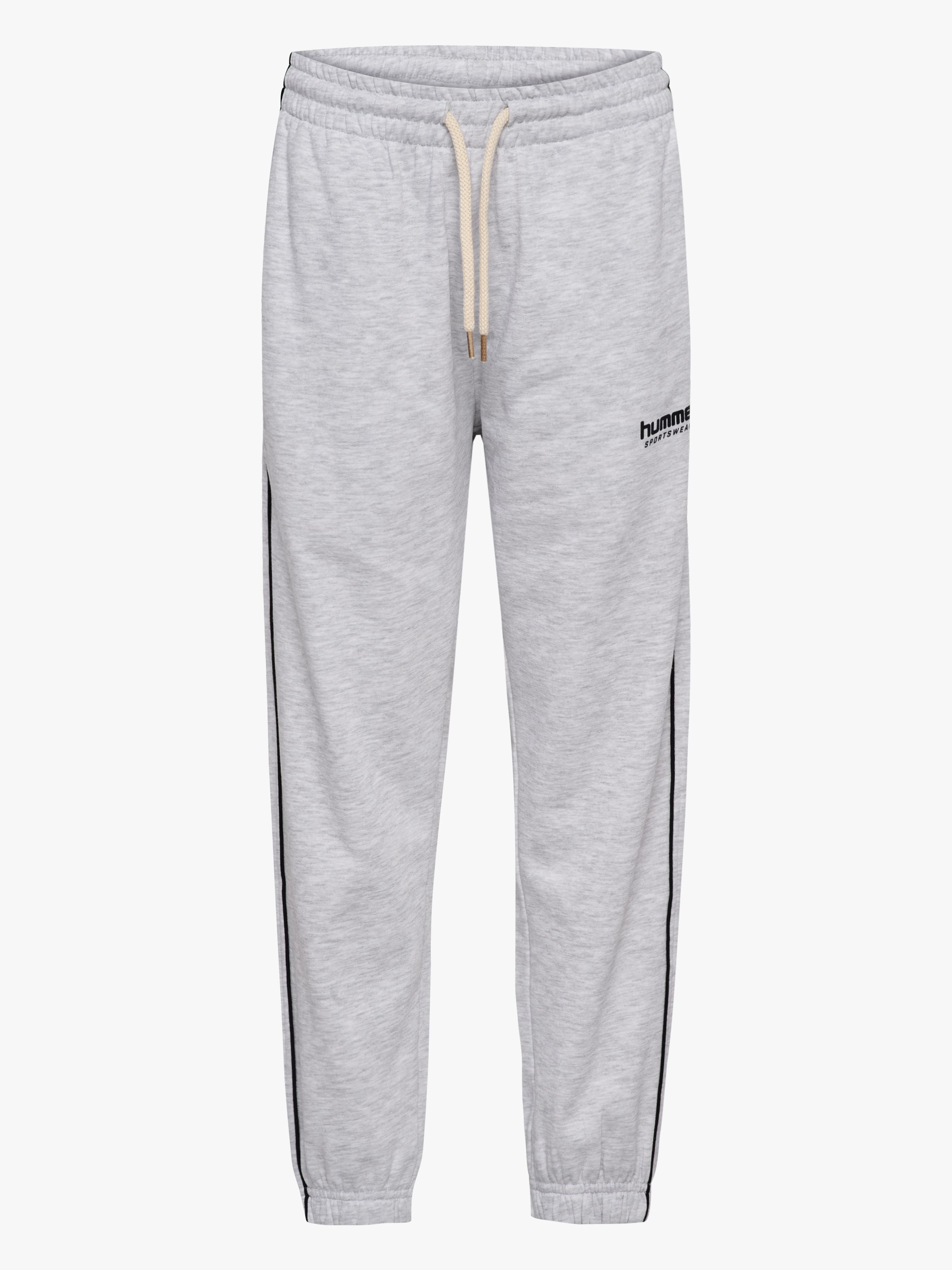 Hummel JR Loose Piping Jogginghose, Light Grey Melange/Black, 128