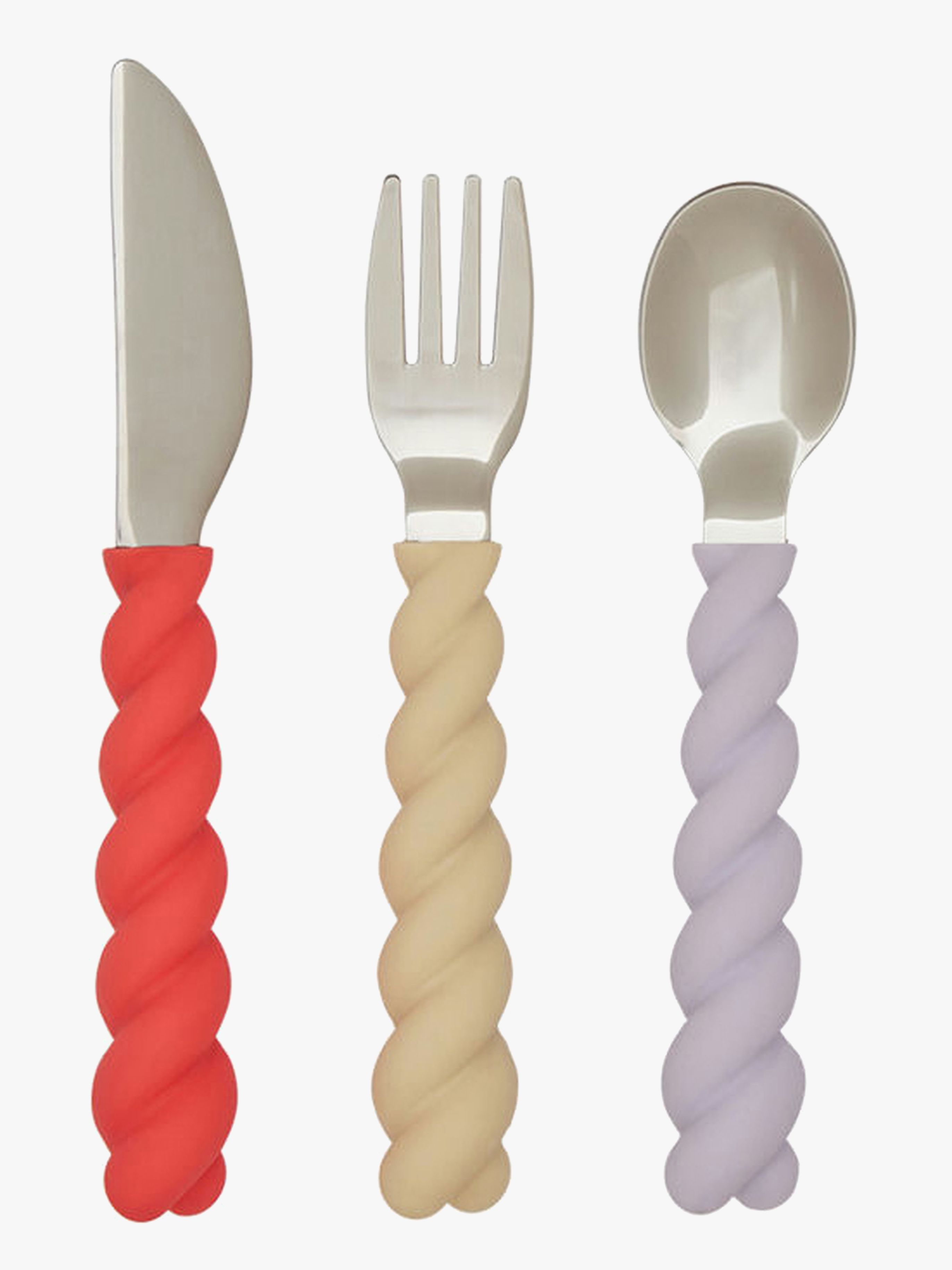 Mellow Besteck 3er-Pack, Lavender / Vanilla / Cherry Red