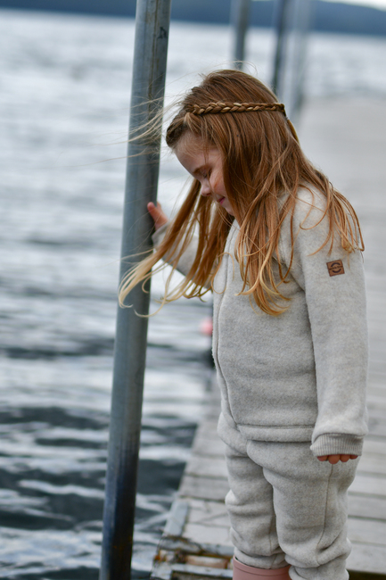 Mikk-Line Wollfilz-Jacke Kind, Melange Offwhite