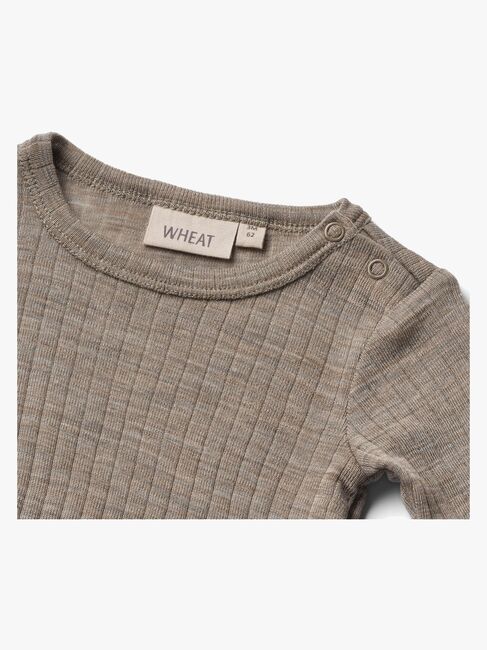 Wheat Frankie Overall Merinowolle, Khaki Melange