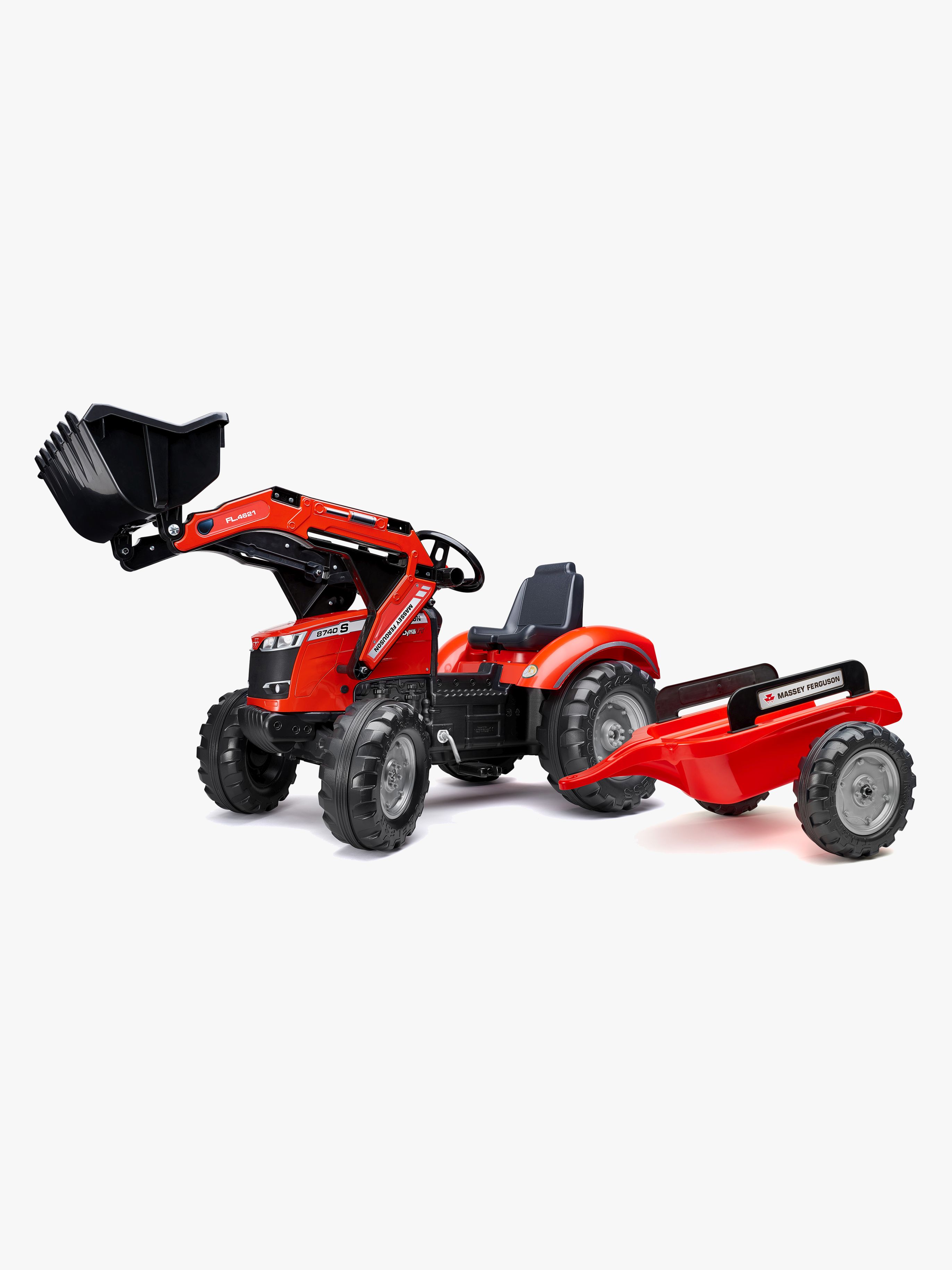 Massey Ferguson Trettraktor mit Frontlader und Anhänger