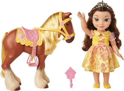 Disney Prinzessin Puppe Belle & Pferd Philippe