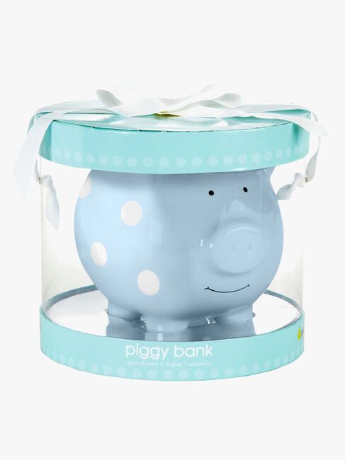 Pearhead Spardose Medium, Polka Dot Blue