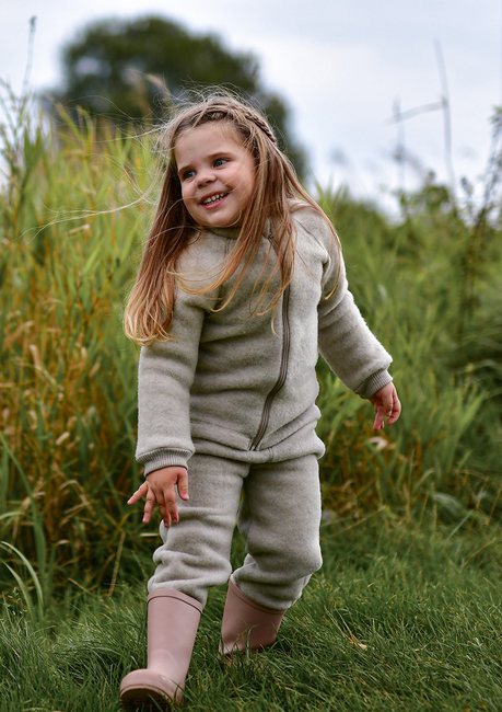 Mikk-Line Wollfilz-Hose Kind, Melange Offwhite