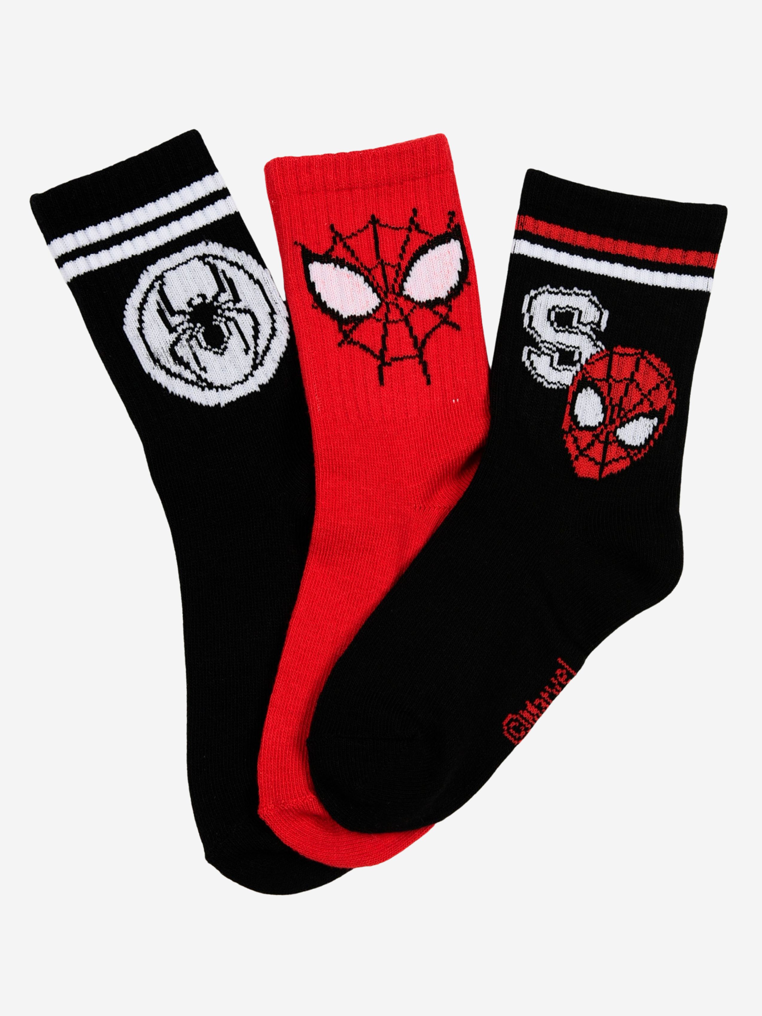 Marvel Spider-Man Socken 3er-Pack, Mehrfarbig, 27-30