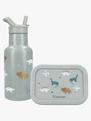 Kidzroom Stainless Steel Trinkflasche & Silikon Brotdose Small Talk, Grün