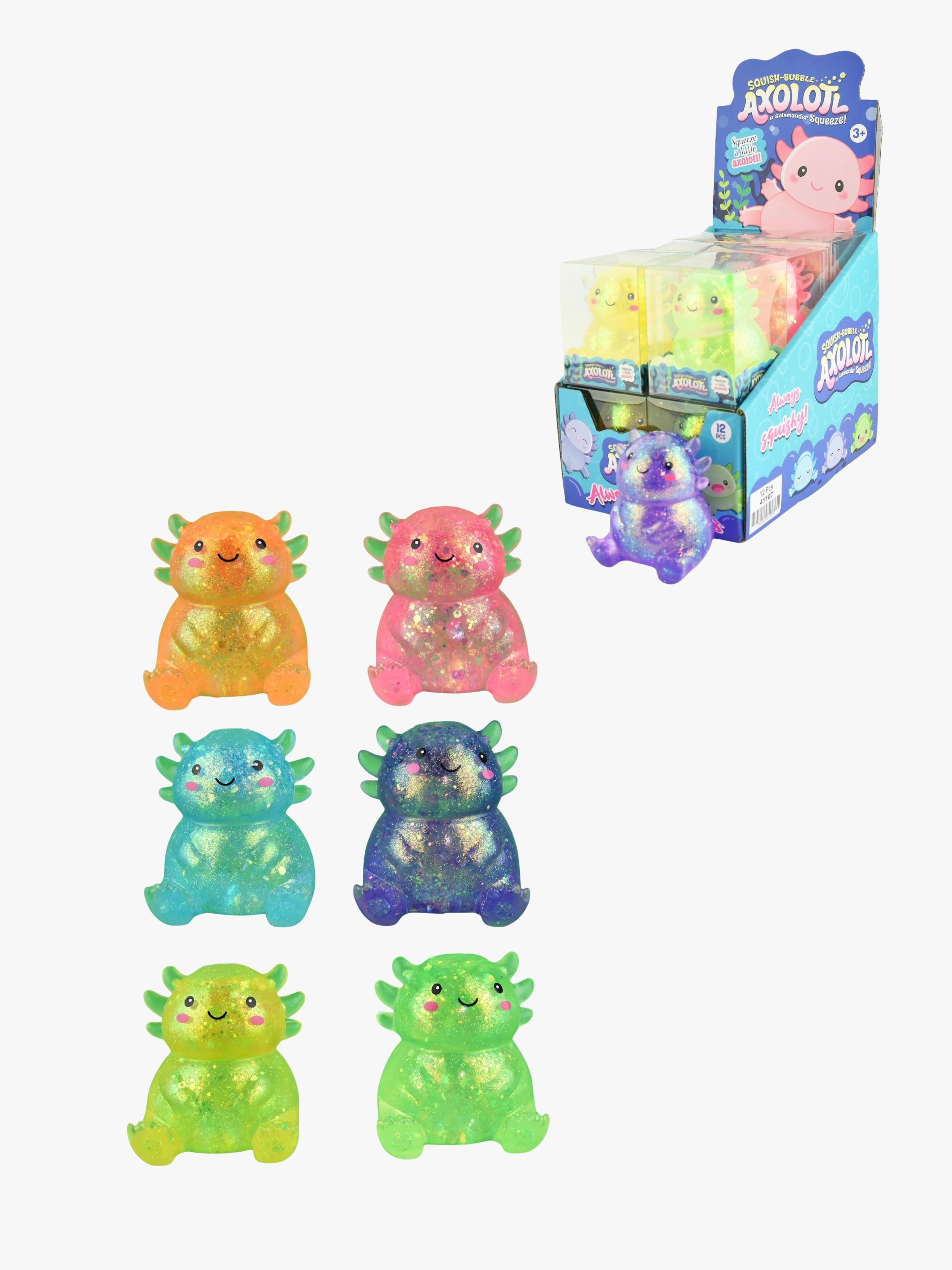 Robetoy Squishy Axolotl Glitzer 7 cm Gemischt