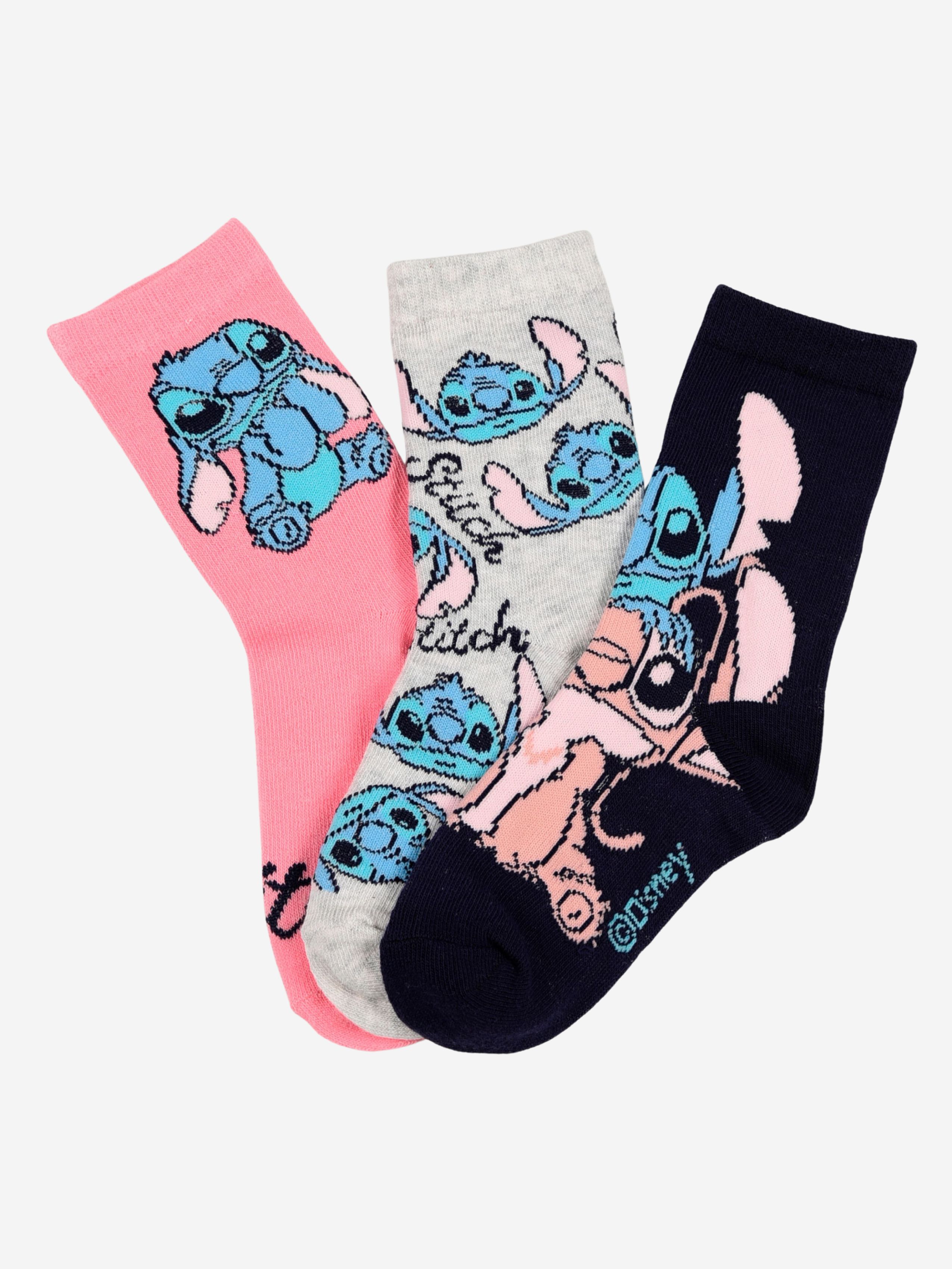 Disney Stitch Socken 3er-Pack, Mehrfarbig, 27-30
