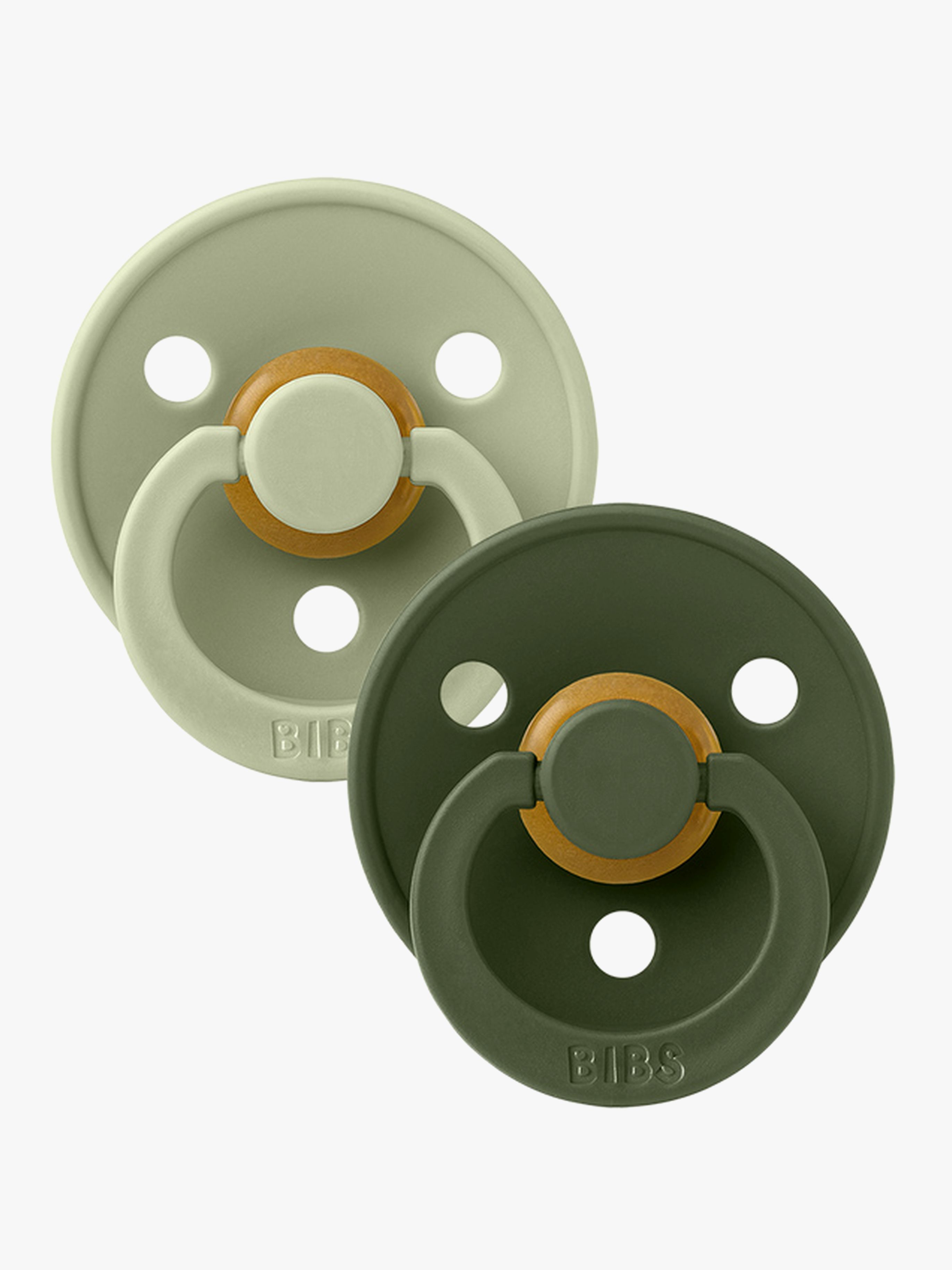 BIBS Schnuller Colour 2er-Pack Latex Größe 1, Sage/Hunter Green