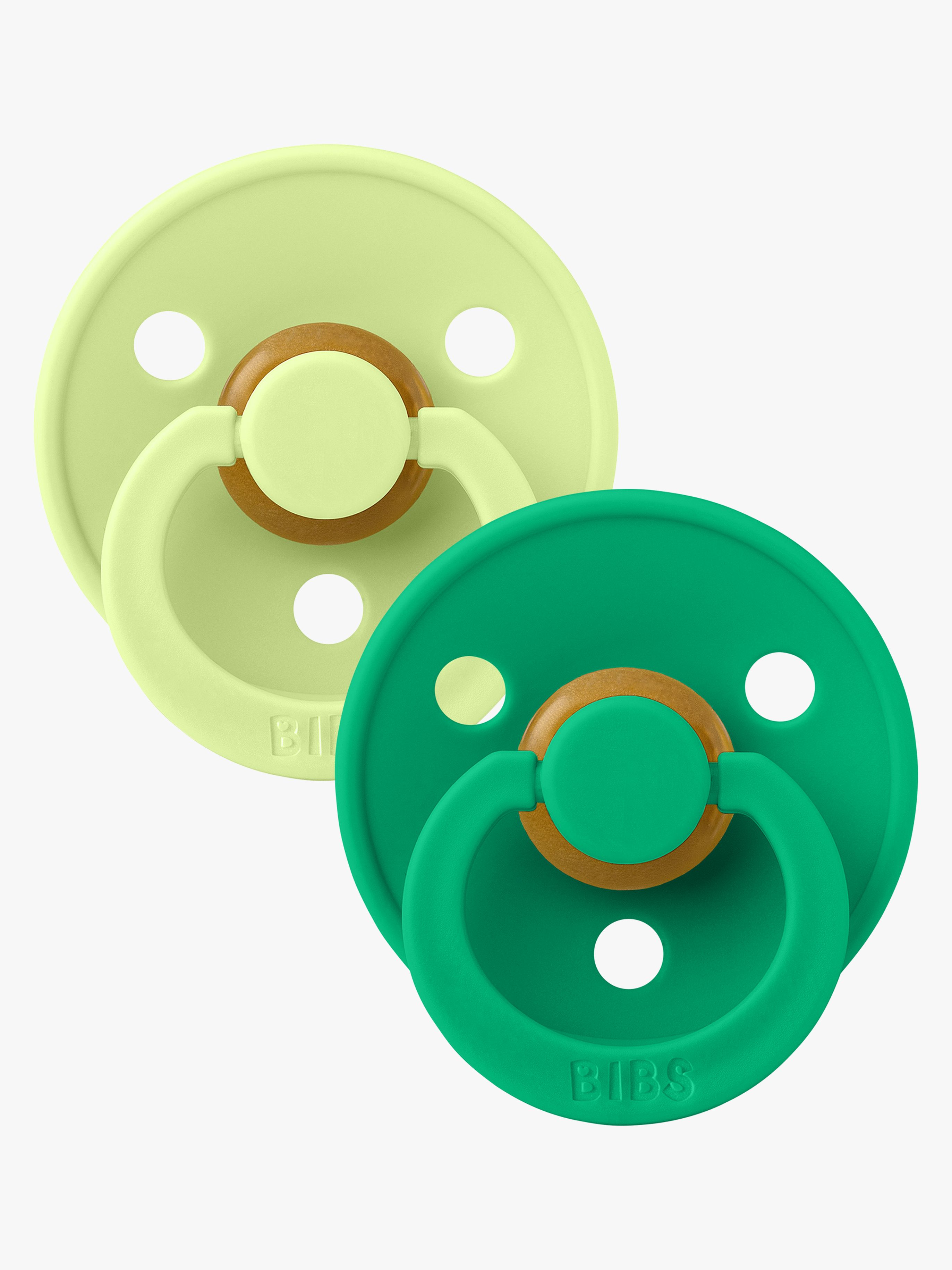 BIBS Colour Schnuller 2er-Pack Latex Größe 1 Anatomisch, Matcha/Cactus