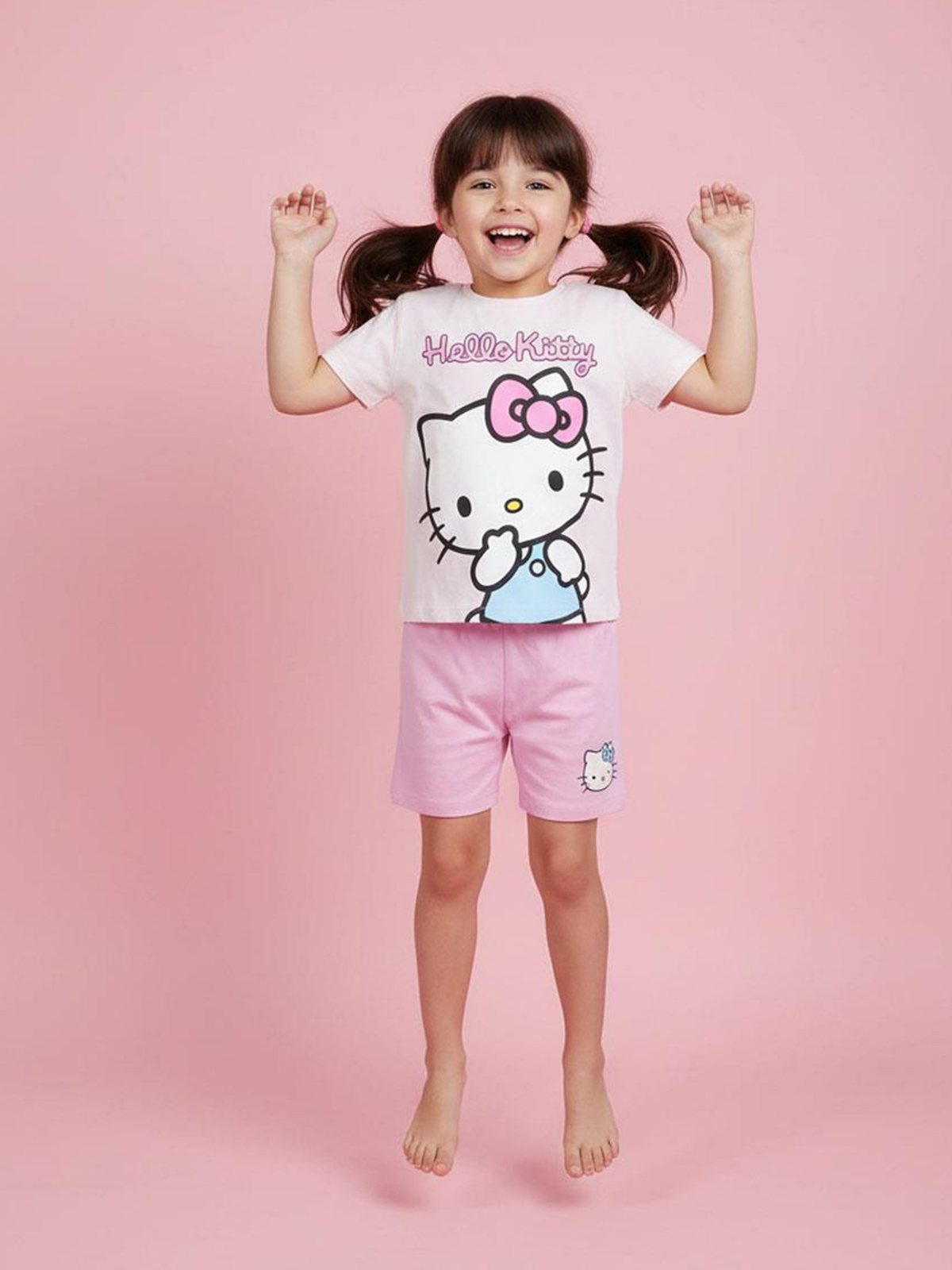 Hello Kitty T-Shirt Und Shorts Set, Hellrosa