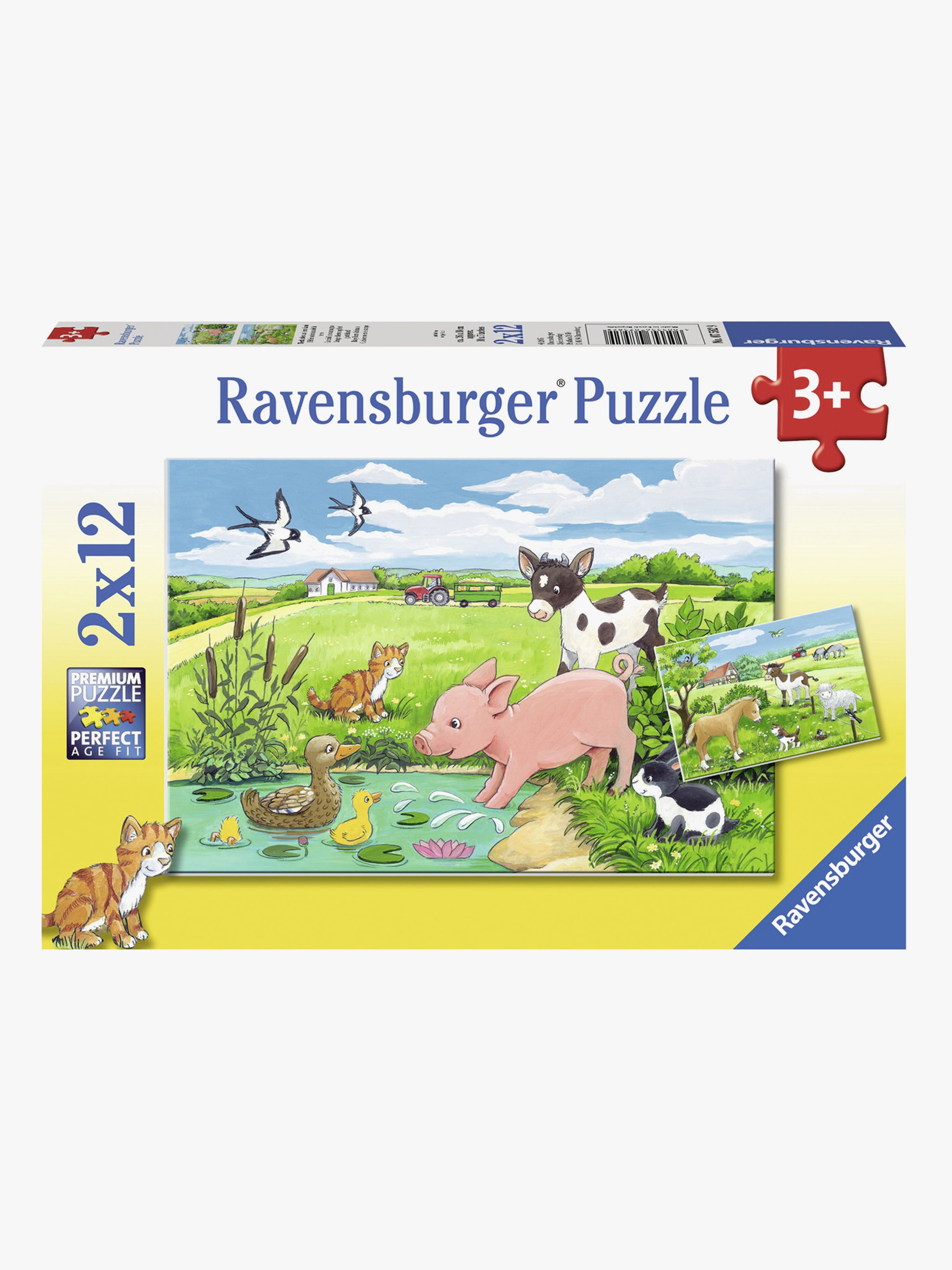 Puzzle Tierkinder Auf Dem Land 2x12 Teile