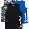 Hyperfied Bounce Tanktop 3er Pack, Black/Camo Black/Blue