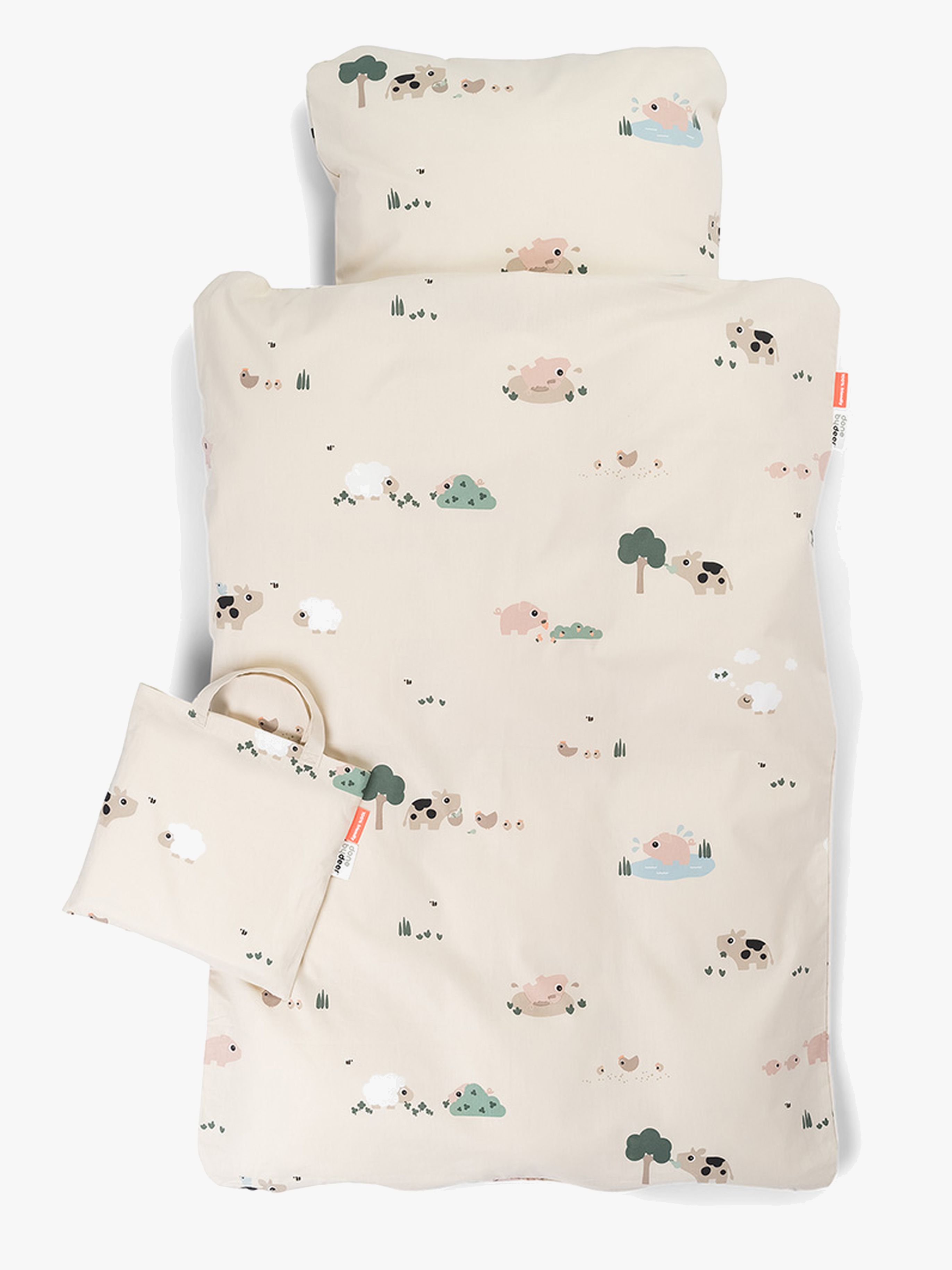 Bettwäsche-Set Tiny Farm 70x100 cm Babybett, Sand