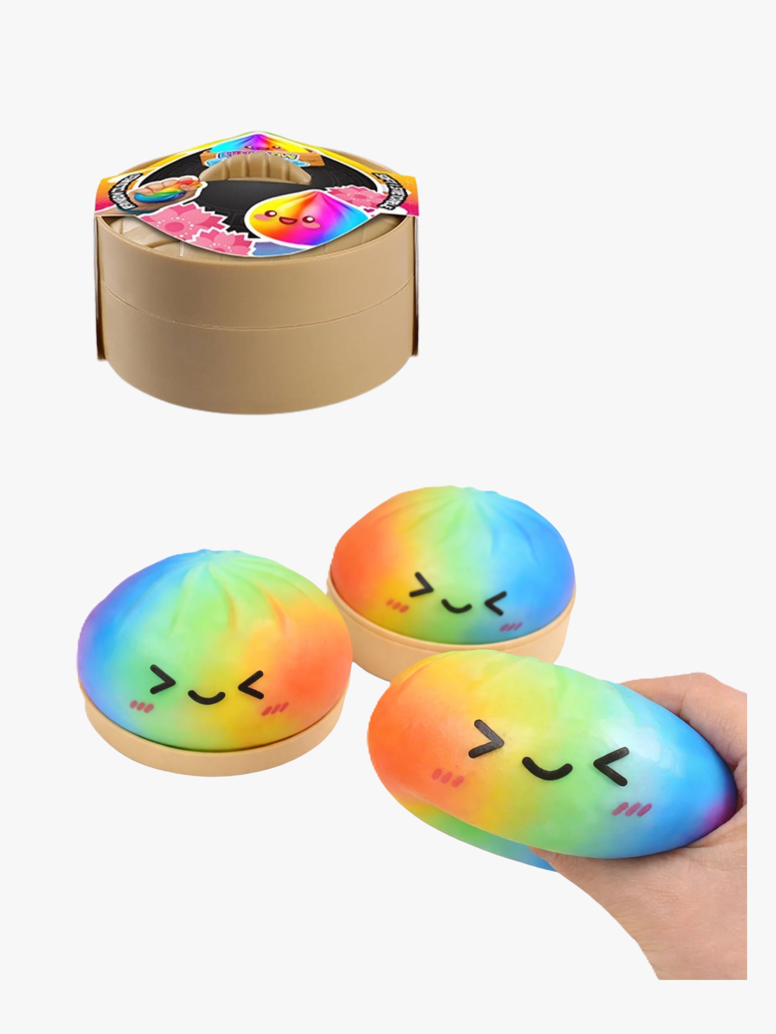 Kawaii Squishy Rainbow Schaumstoff Dumplings 8,5 cm