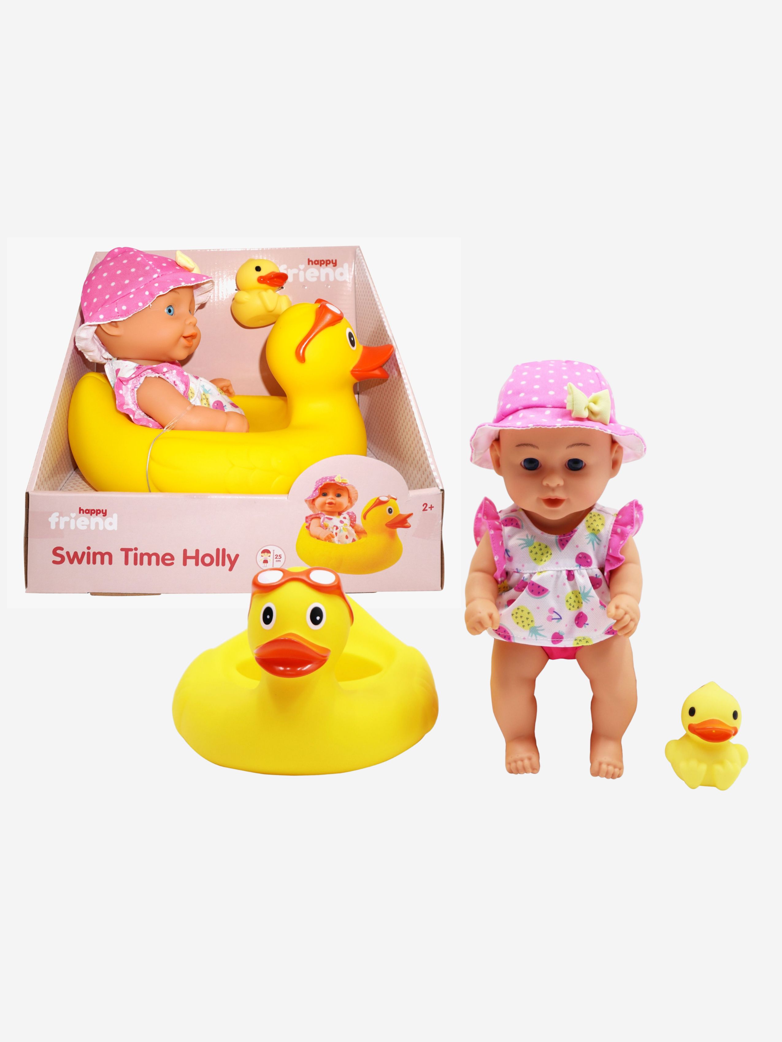 Puppe mit Gummiente Holly 25 cm