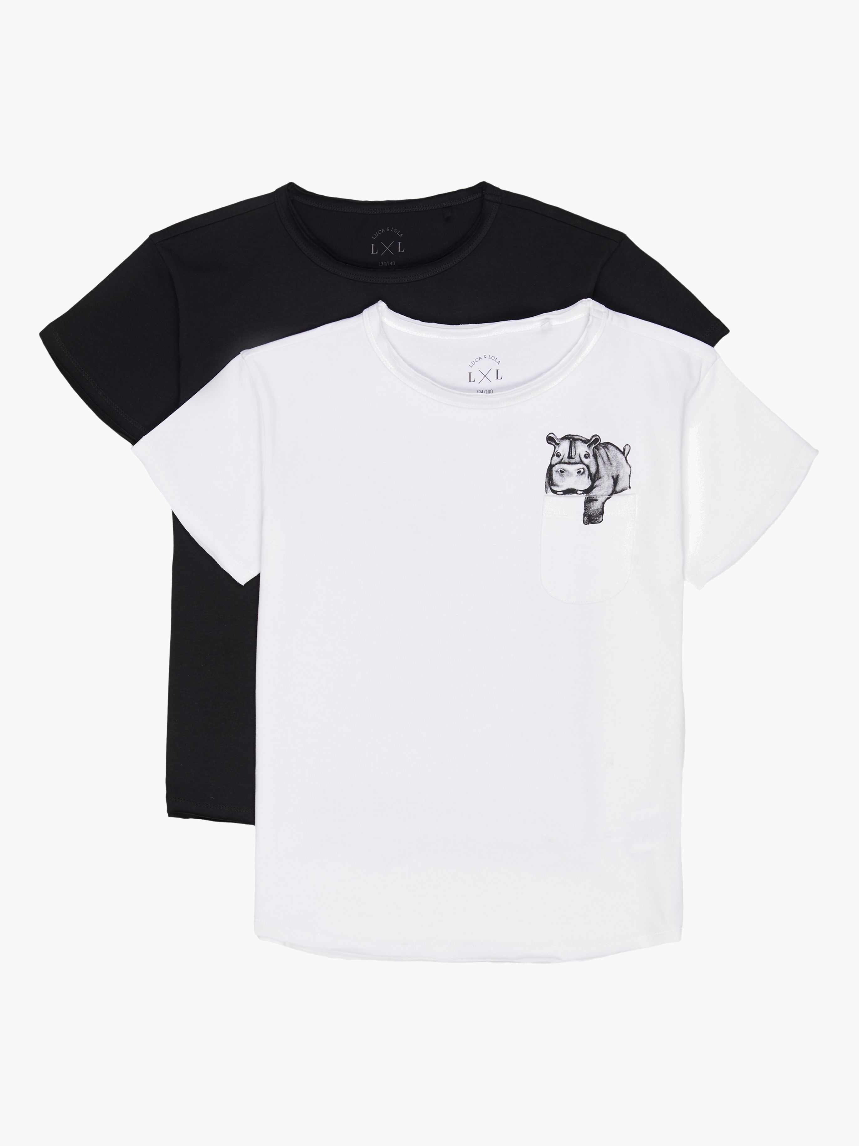 Luca &  Lola Ettore T-Shirt 2er-Pack, White/Black 110–116