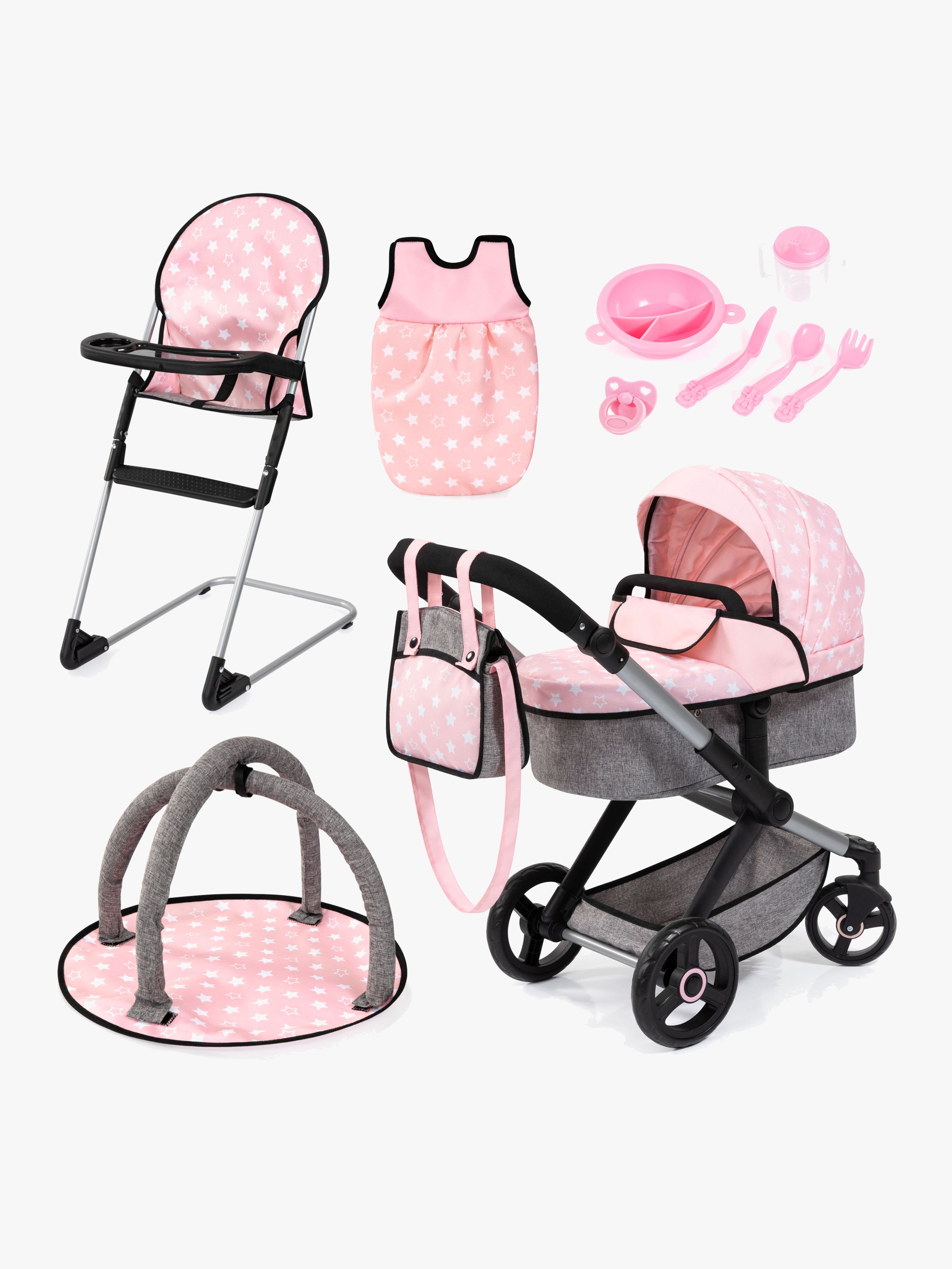 Bayer Design Combi Puppenwagen Xeo Set, Soft Pink