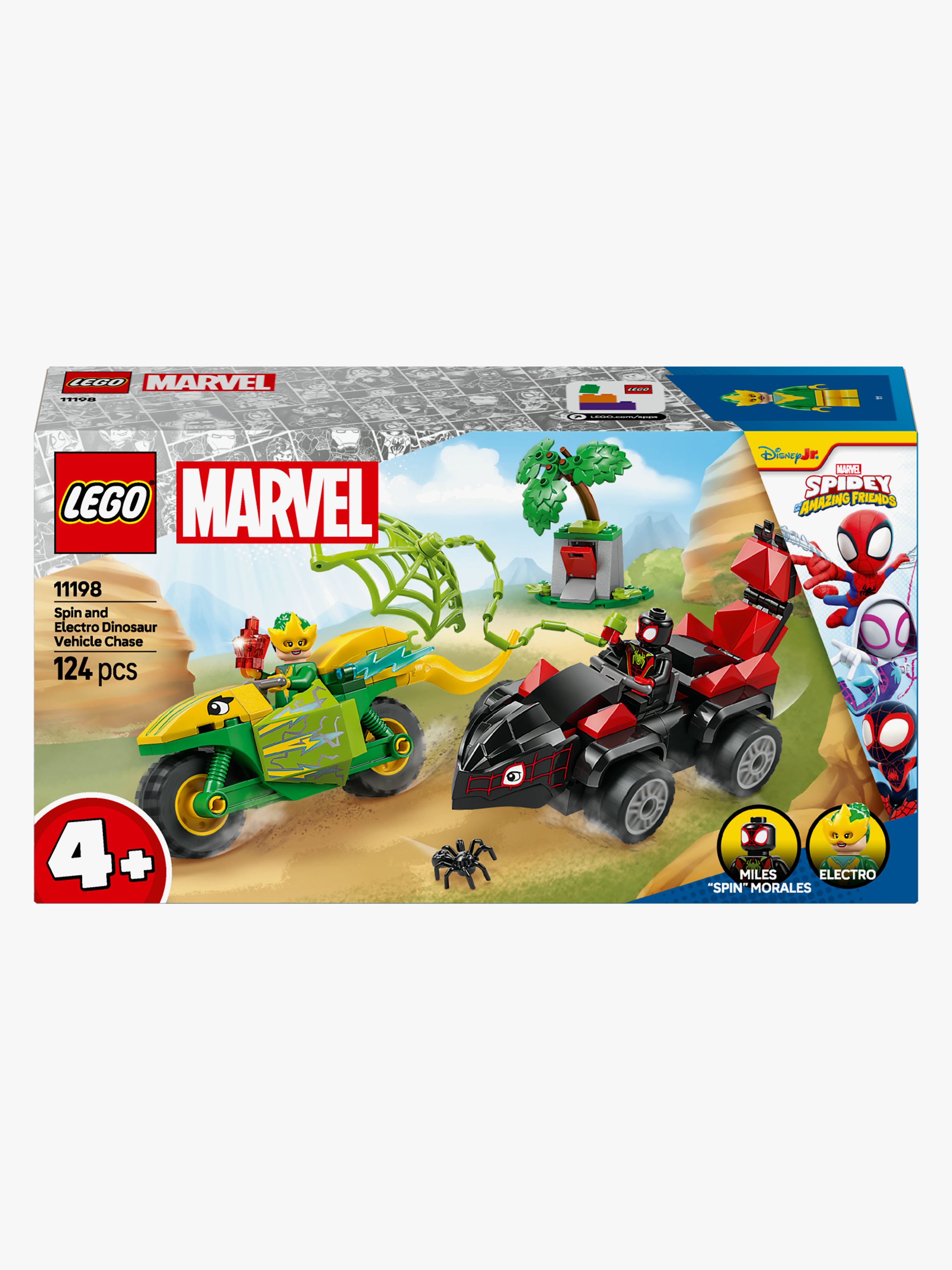 Spidey 11198 Actionspaß mit Spin und Electro in ihren Dino-Flitzern