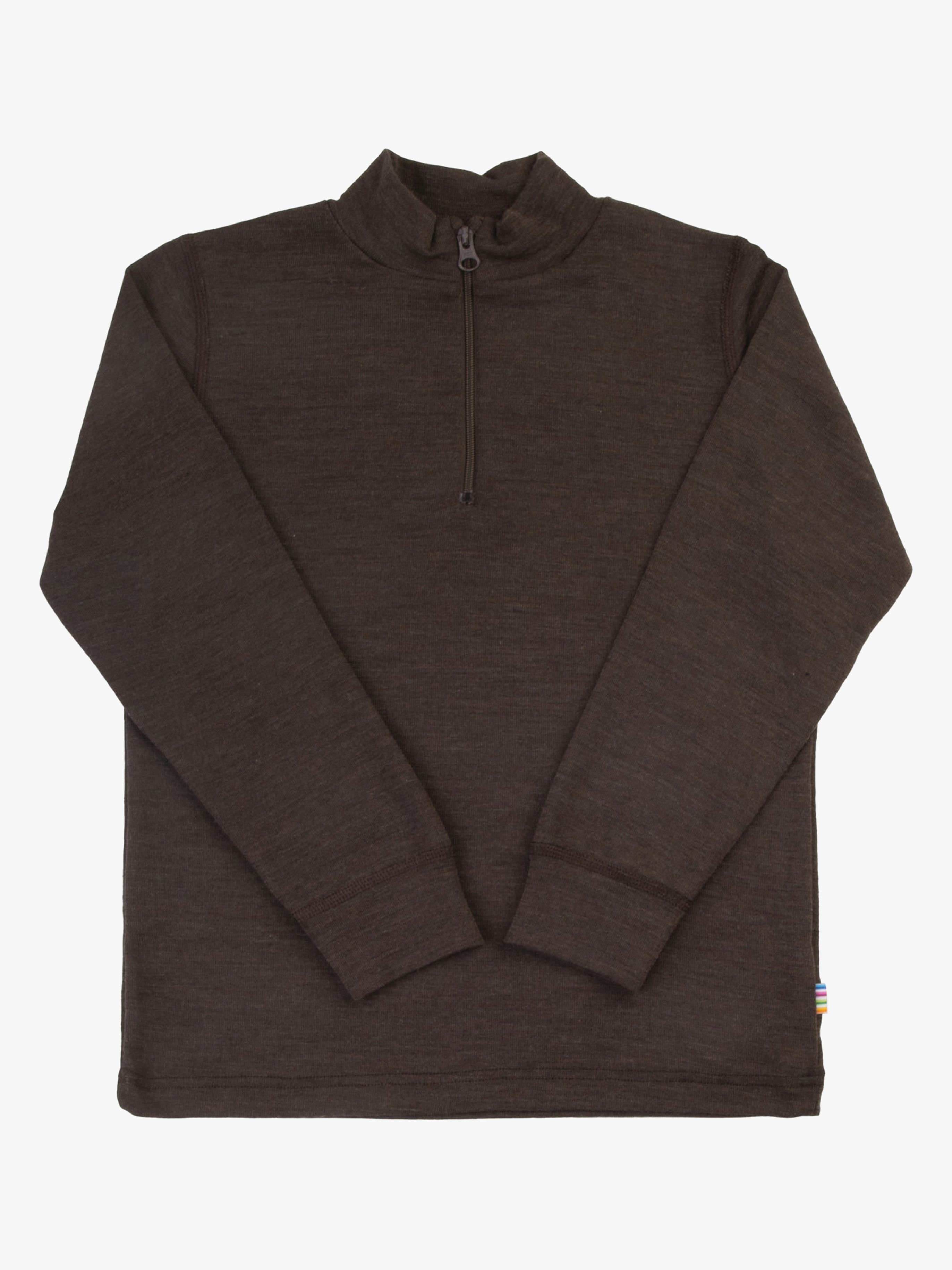 Joha Pullover mit Half-Zip Merinowolle, Drk. Brown, 130