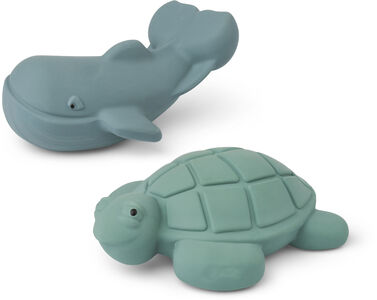 LIEWOOD Ned Badespielzeug 2er-Pack, Peppermint/Whale Blue Mix